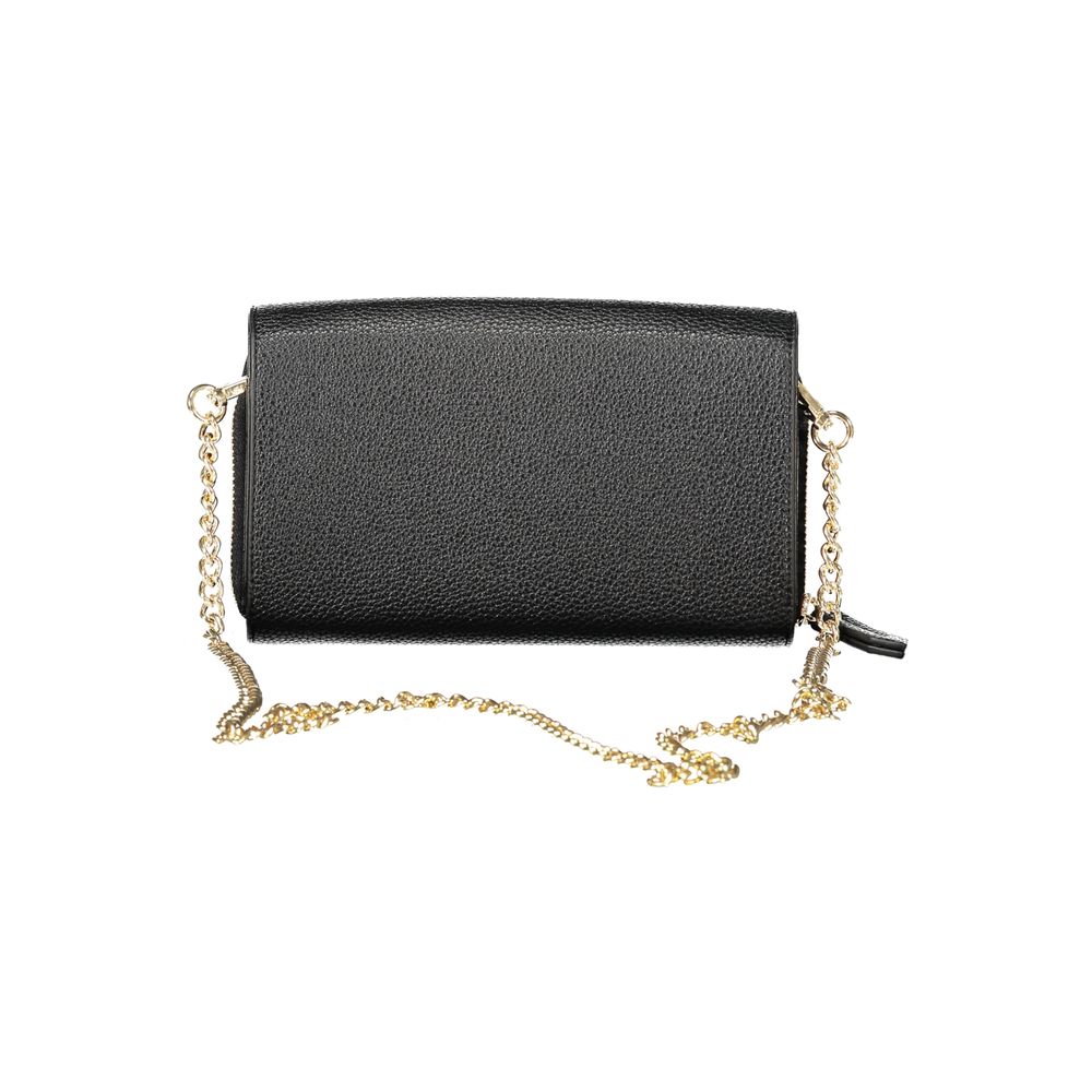 Mario Valentino Black Polyurethane Women WalletConvertible Shoulder Bag - Luxe Nova