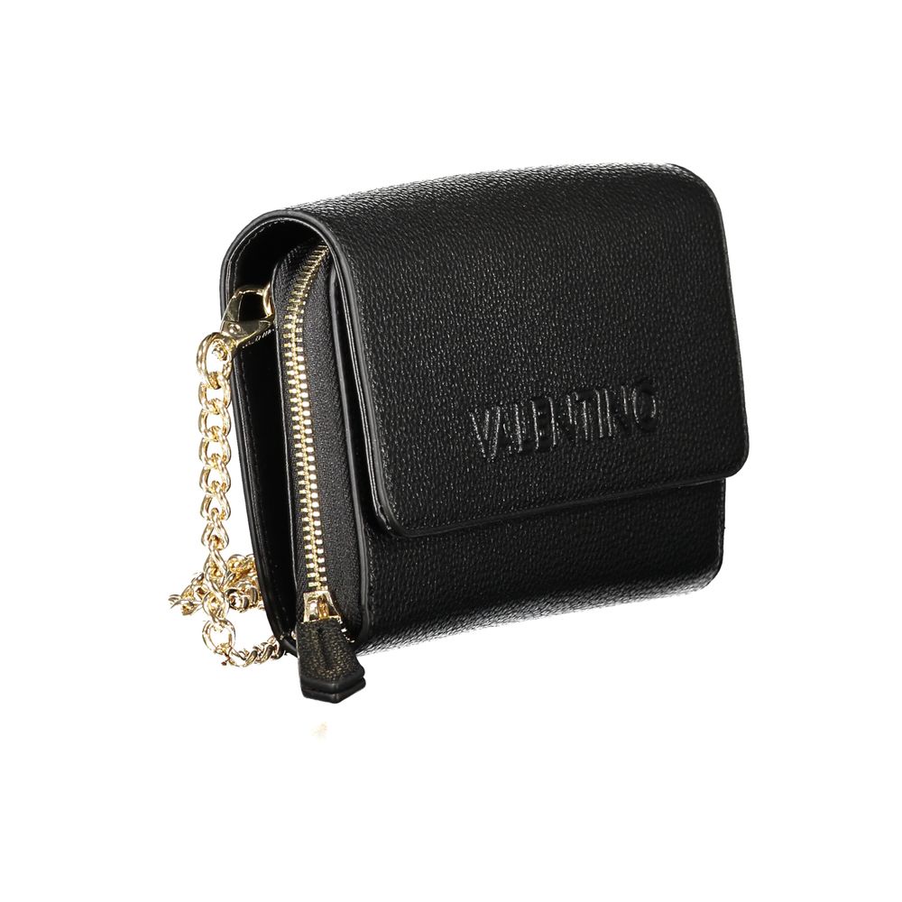 Mario Valentino Black Polyurethane Women WalletConvertible Shoulder Bag - Luxe Nova