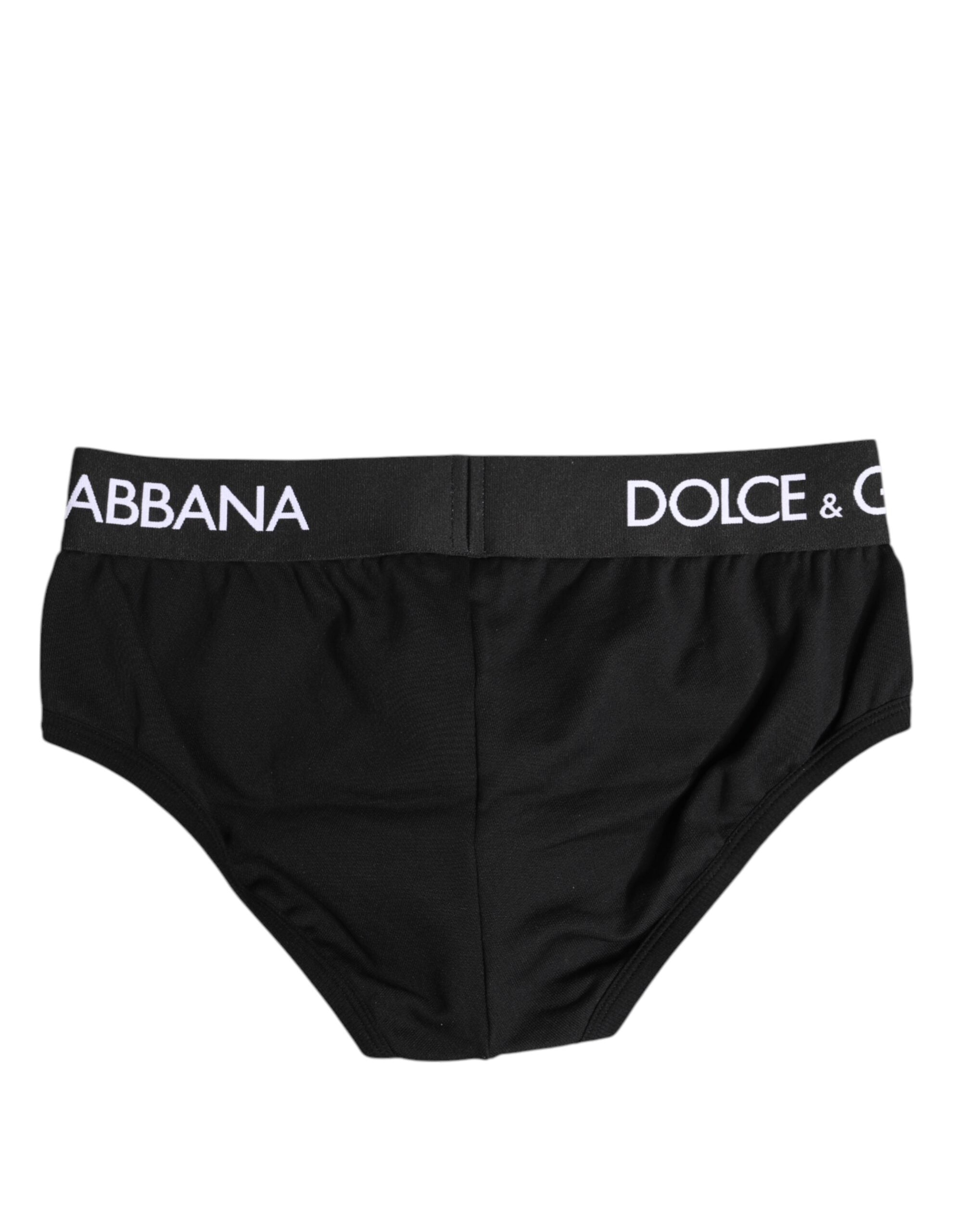 Dolce & Gabbana Black Cotton Stretch Regular Brief Underwear