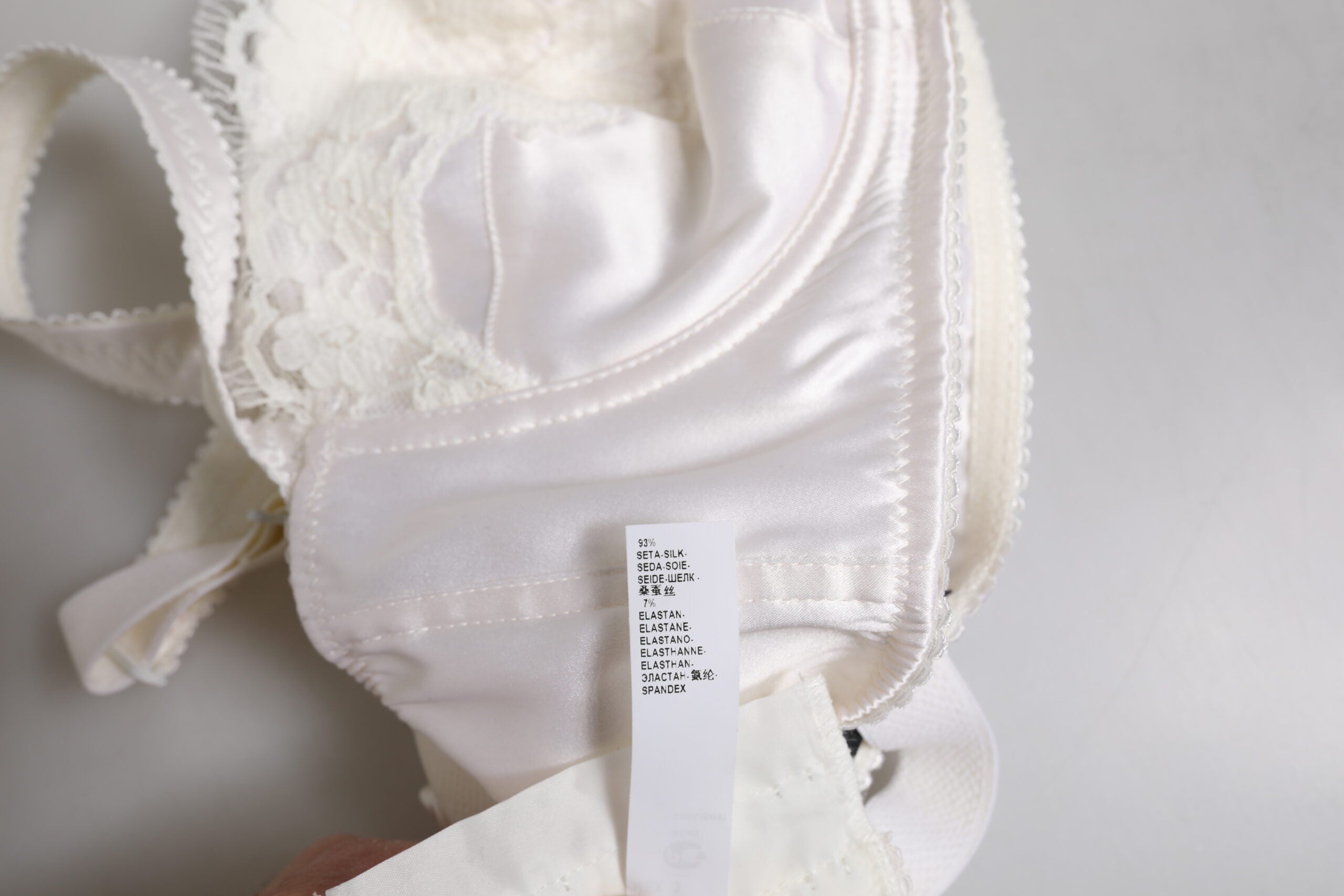 Dolce & Gabbana White Silk Underwired Balconette Bra Underwear - Luxe Nova