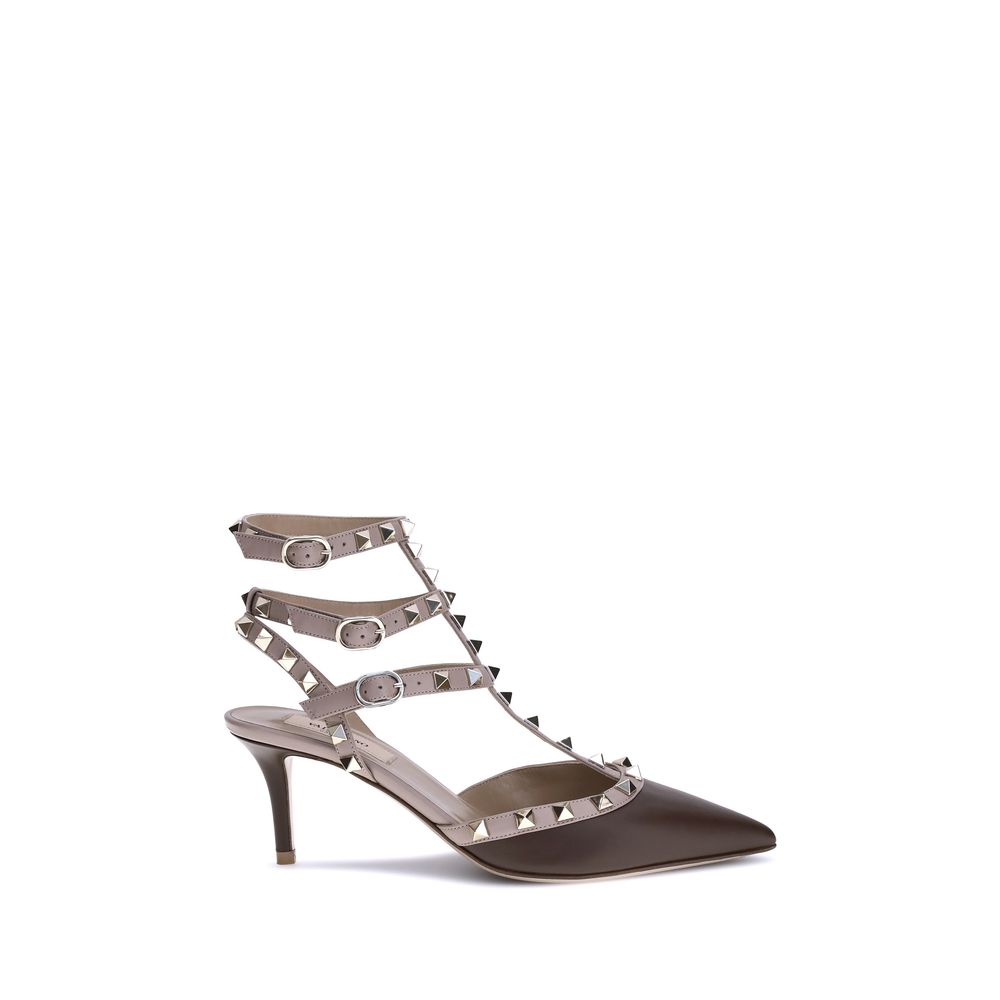 Valentino Garavani Brown Calf Leather Bos Taurus Pumps - Luxe Nova