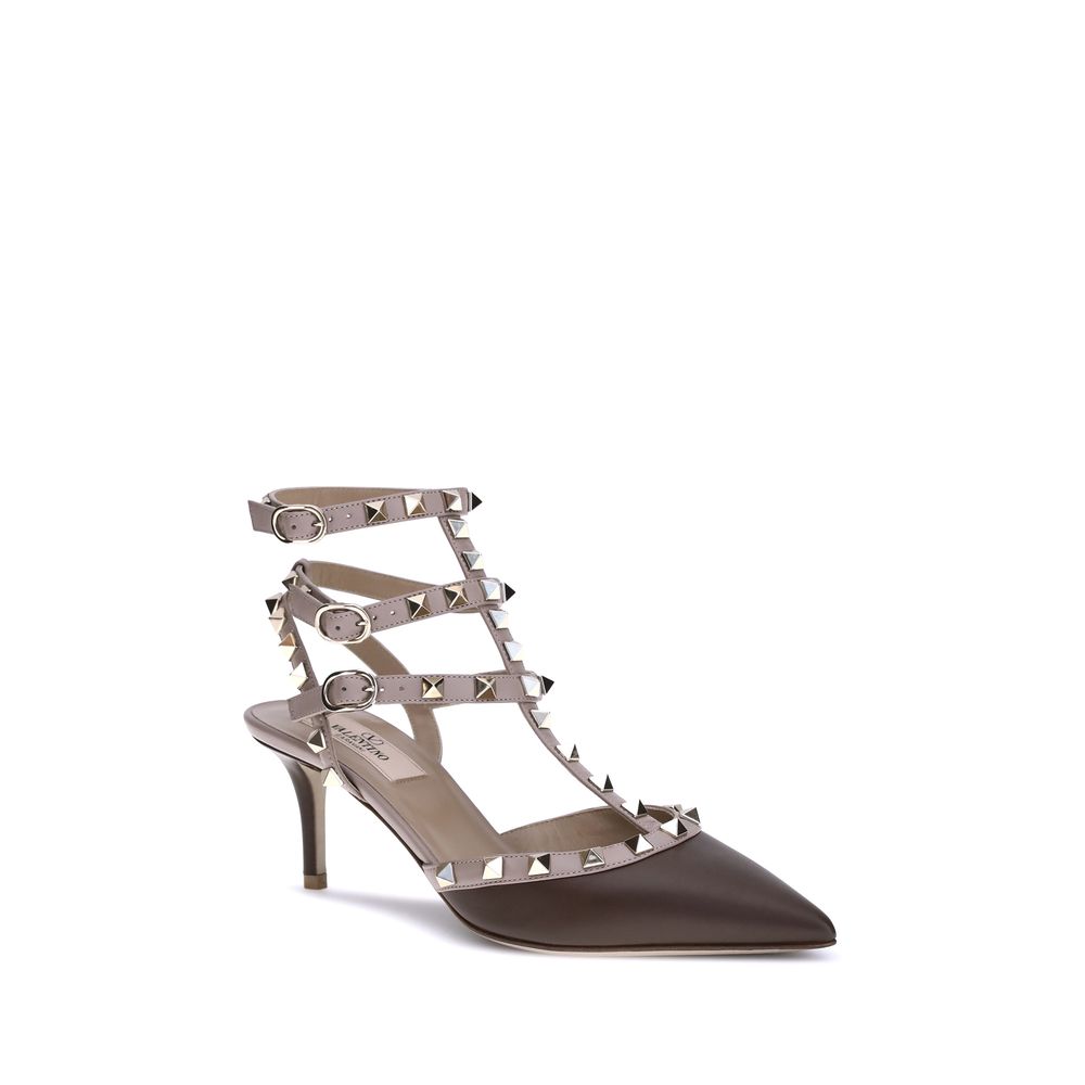 Valentino Garavani Brown Calf Leather Bos Taurus Pumps - Luxe Nova