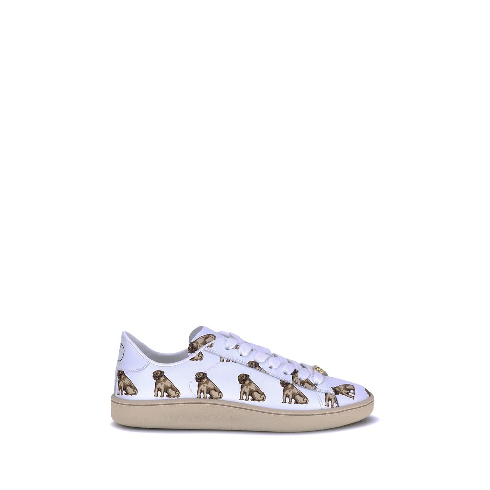 Valentino Garavani White Calf Leather Bos Taurus Low Top Sneakers - Luxe Nova