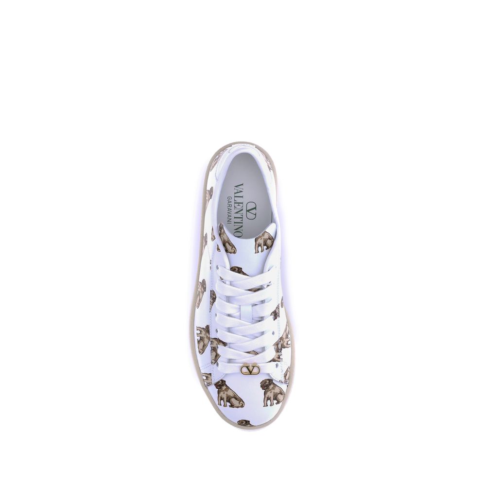 Valentino Garavani White Calf Leather Bos Taurus Low Top Sneakers - Luxe Nova