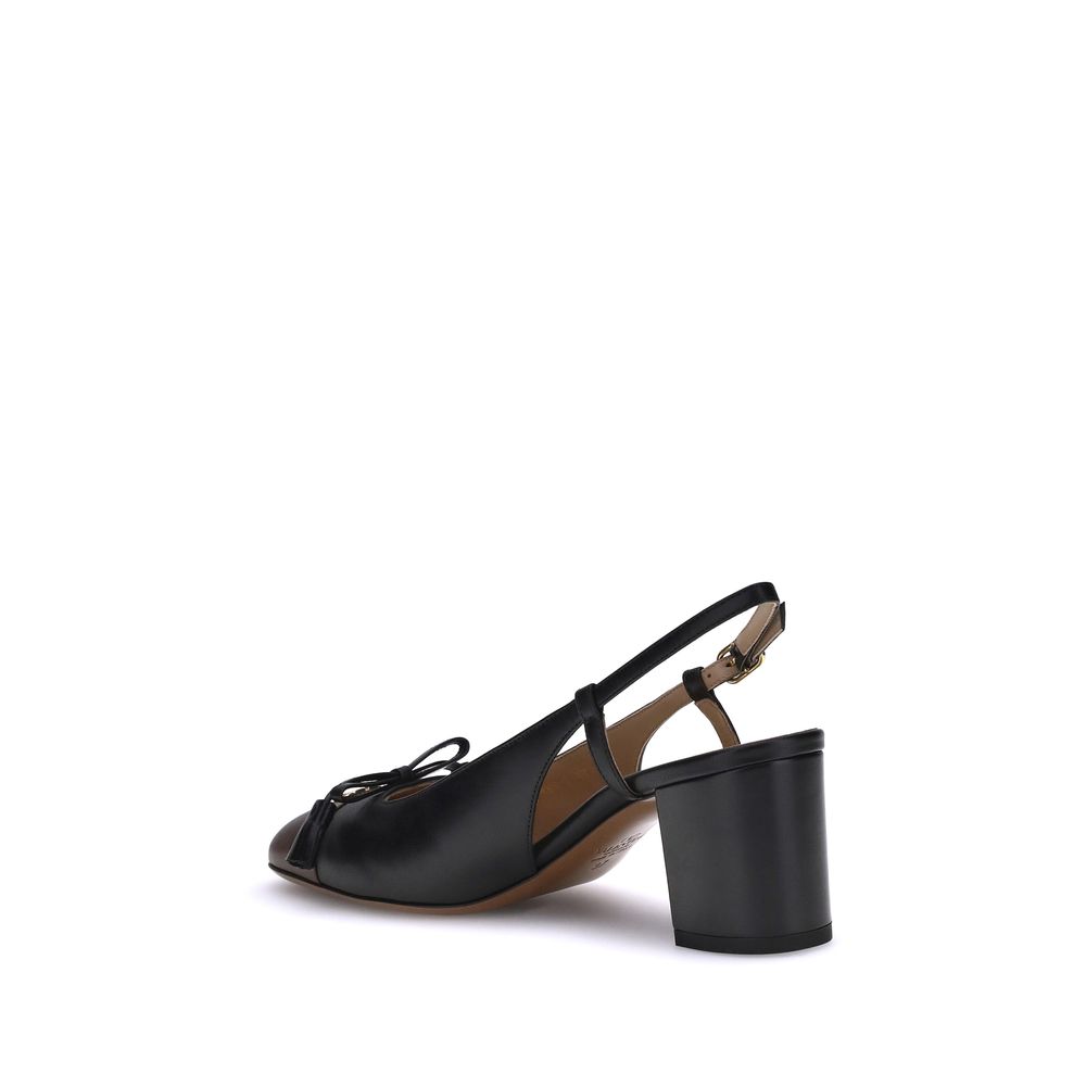 Valentino Garavani Black Calf Leather Bos Taurus Mid Heel Pumps - Luxe Nova