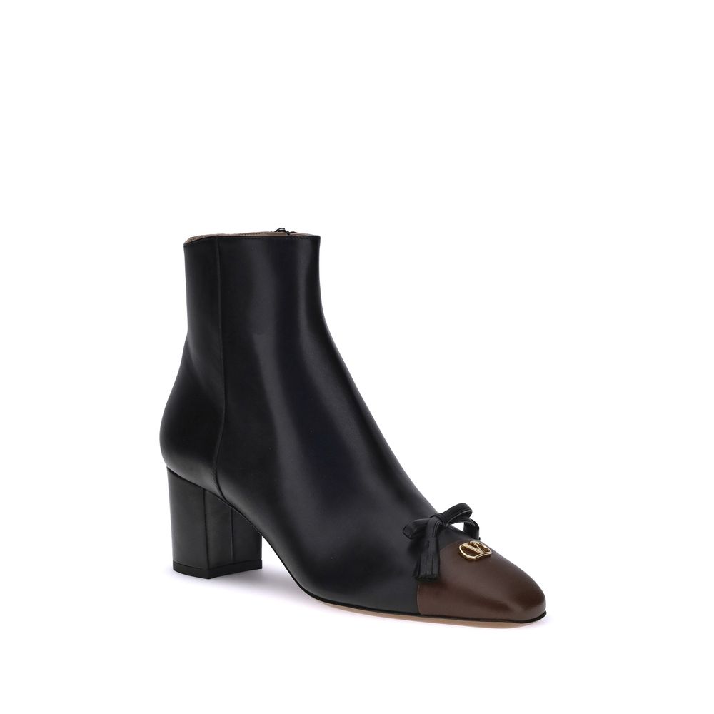 Valentino Garavani Black Goatskin Ankle Boots - Luxe Nova