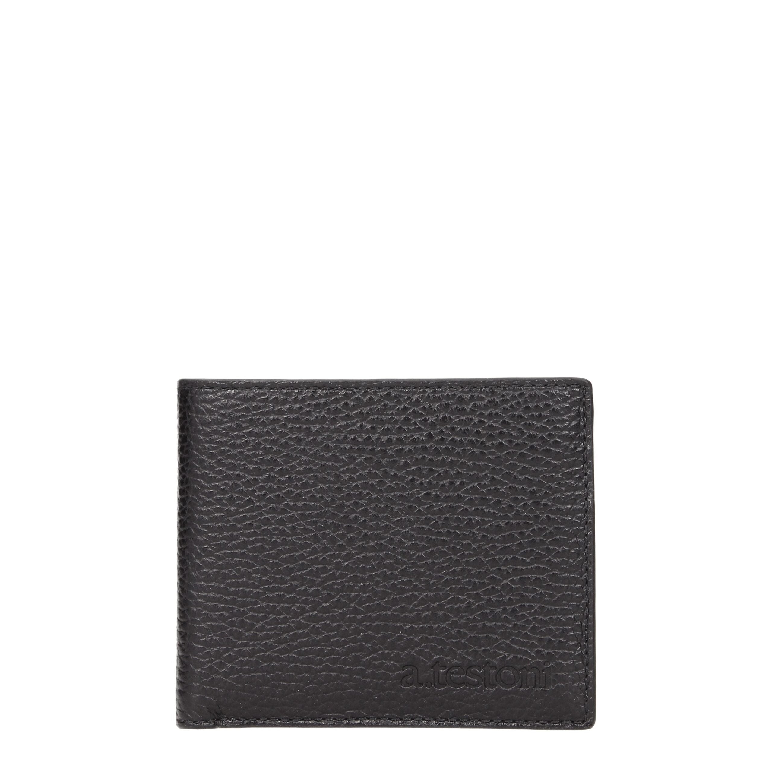 Testoni Black Leather Wallet - Luxe Nova
