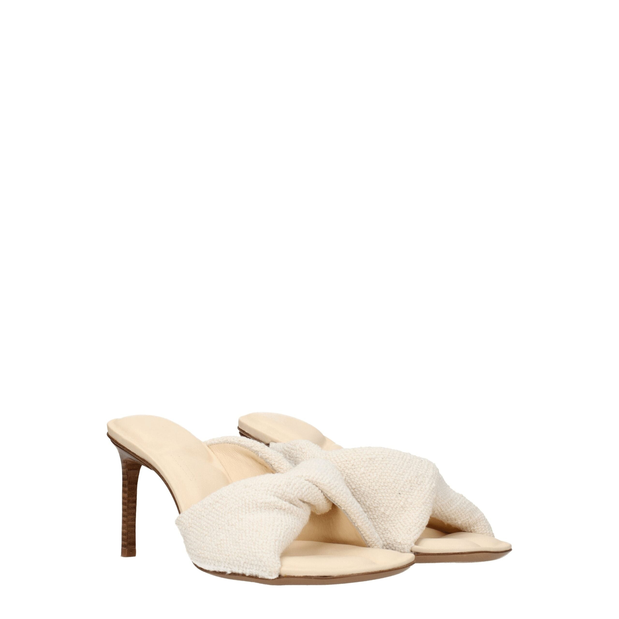 Jacquemus Beige Fabric Stiletto Heel Sandals