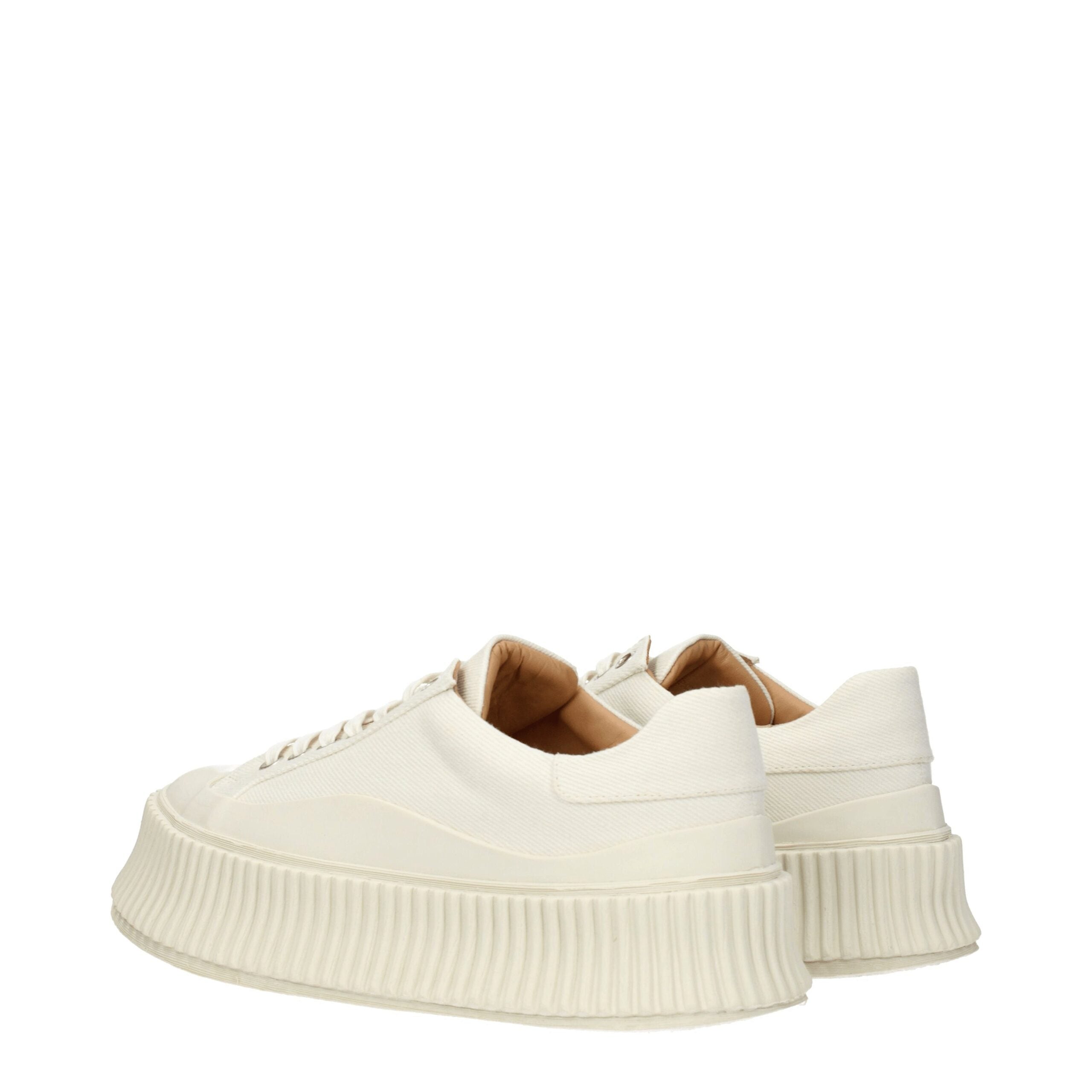 Jil Sander White Fabric Platform Sneakers - Luxe Nova