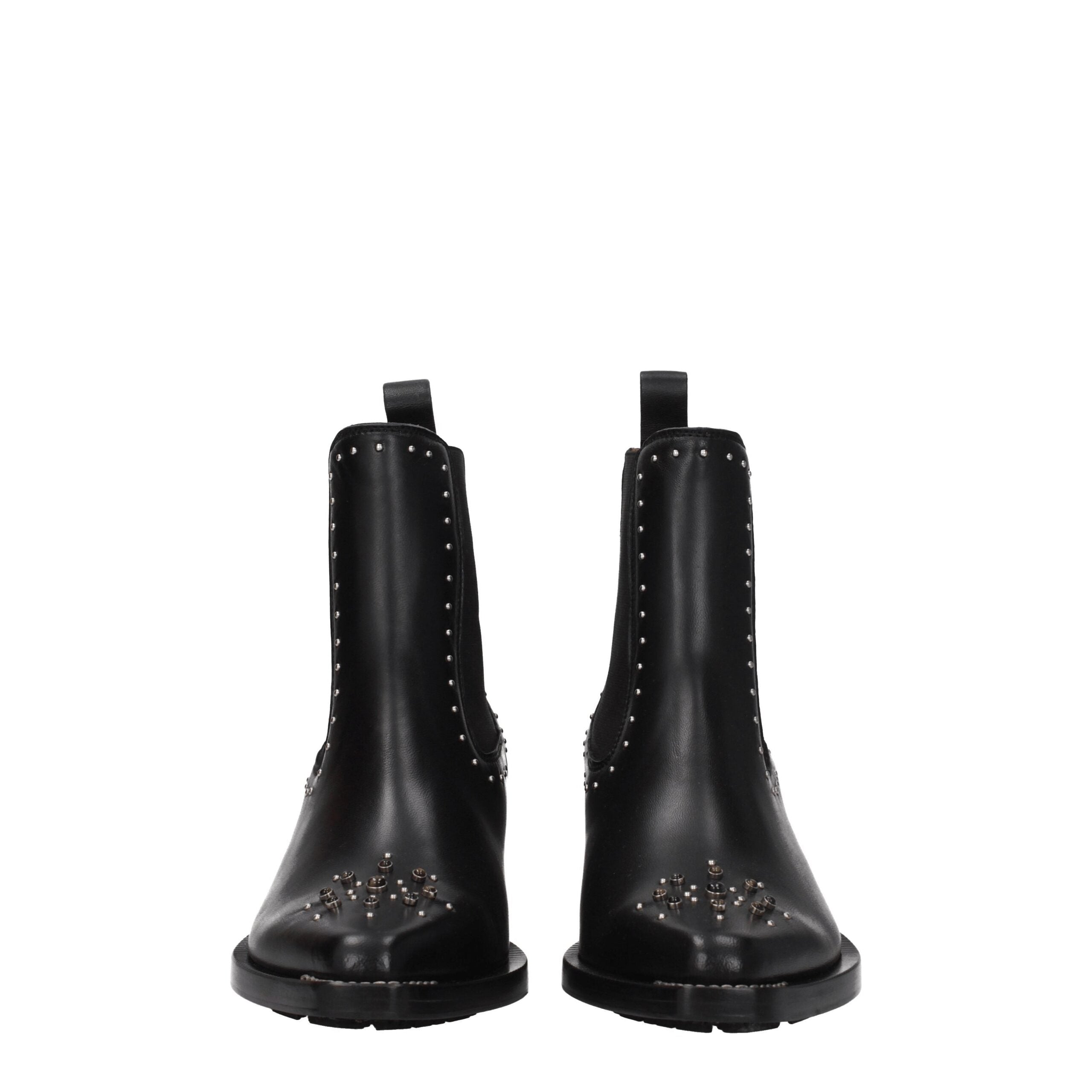 Chloé Black Leather Ankle Boots