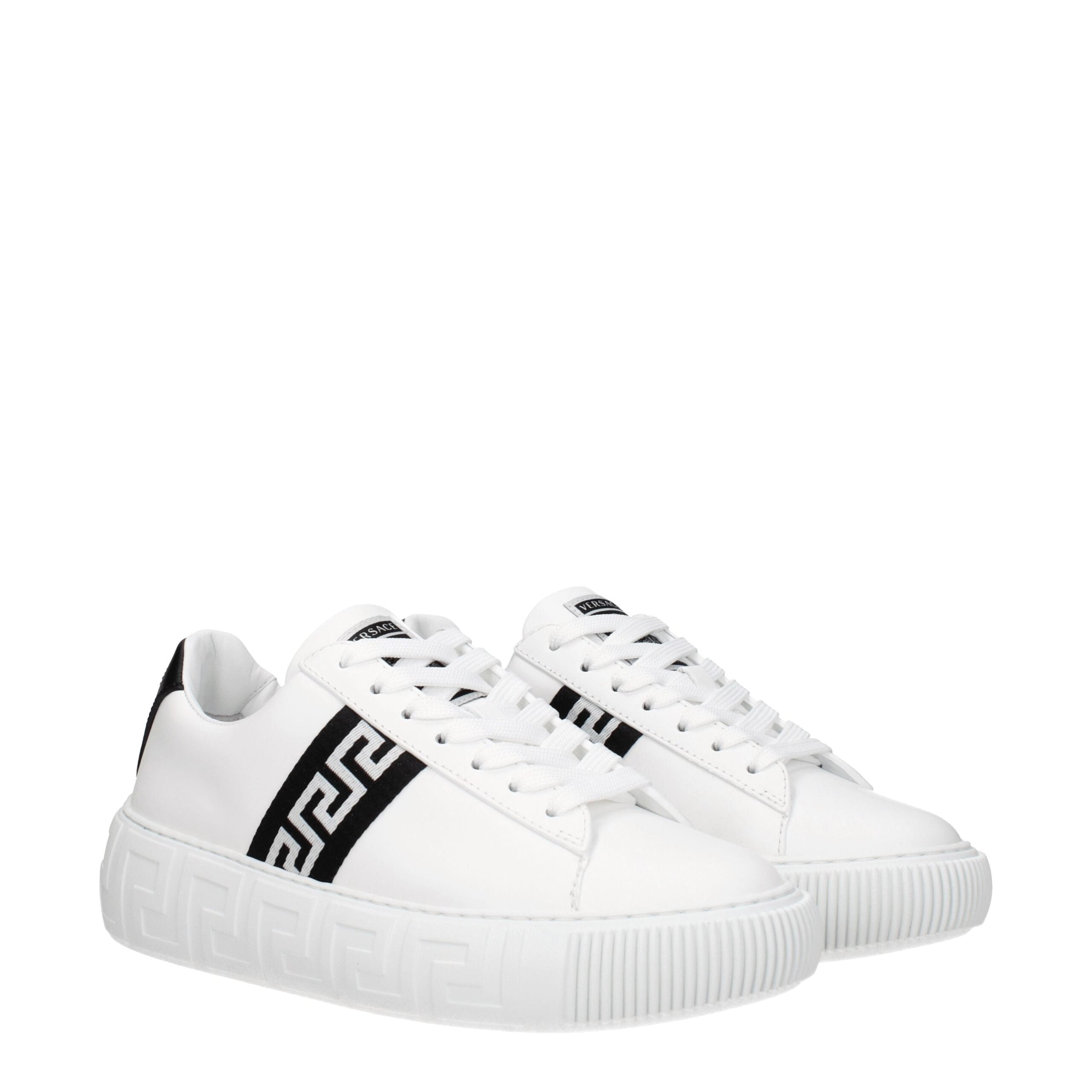 Versace White Leather Low Top Sneakers - Luxe Nova