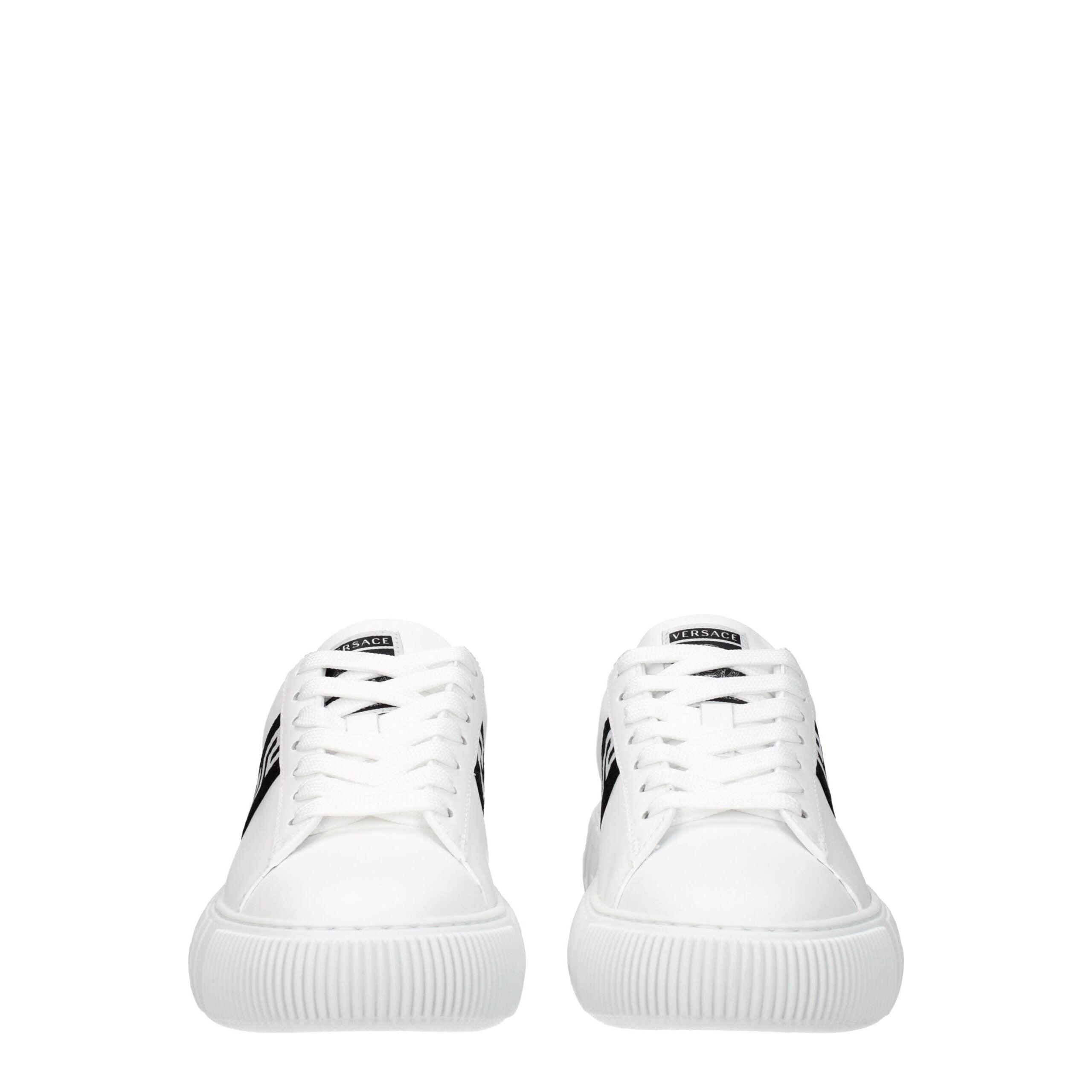 Versace White Leather Low Top Sneakers - Luxe Nova