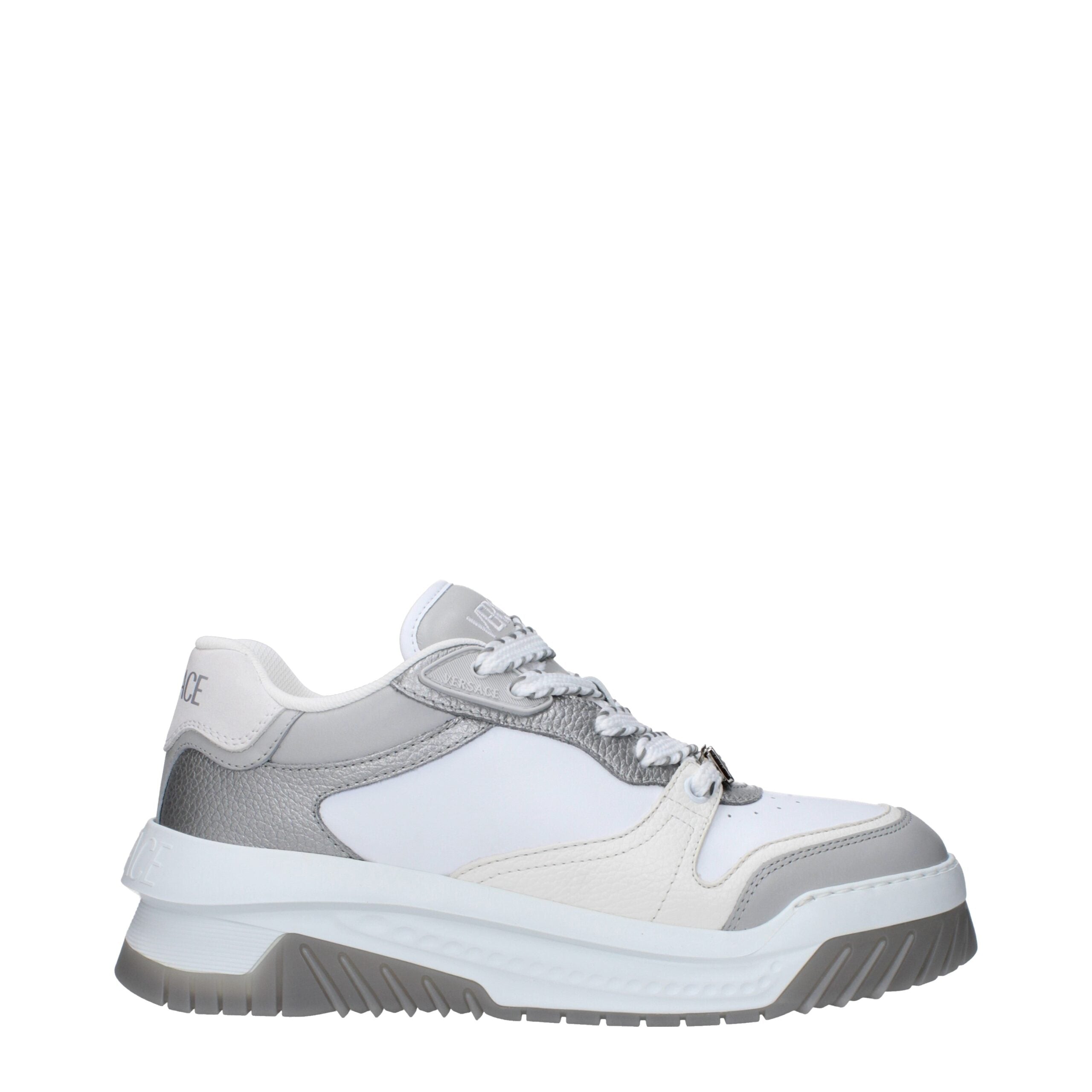 Versace White Leather Chunky Sneakers