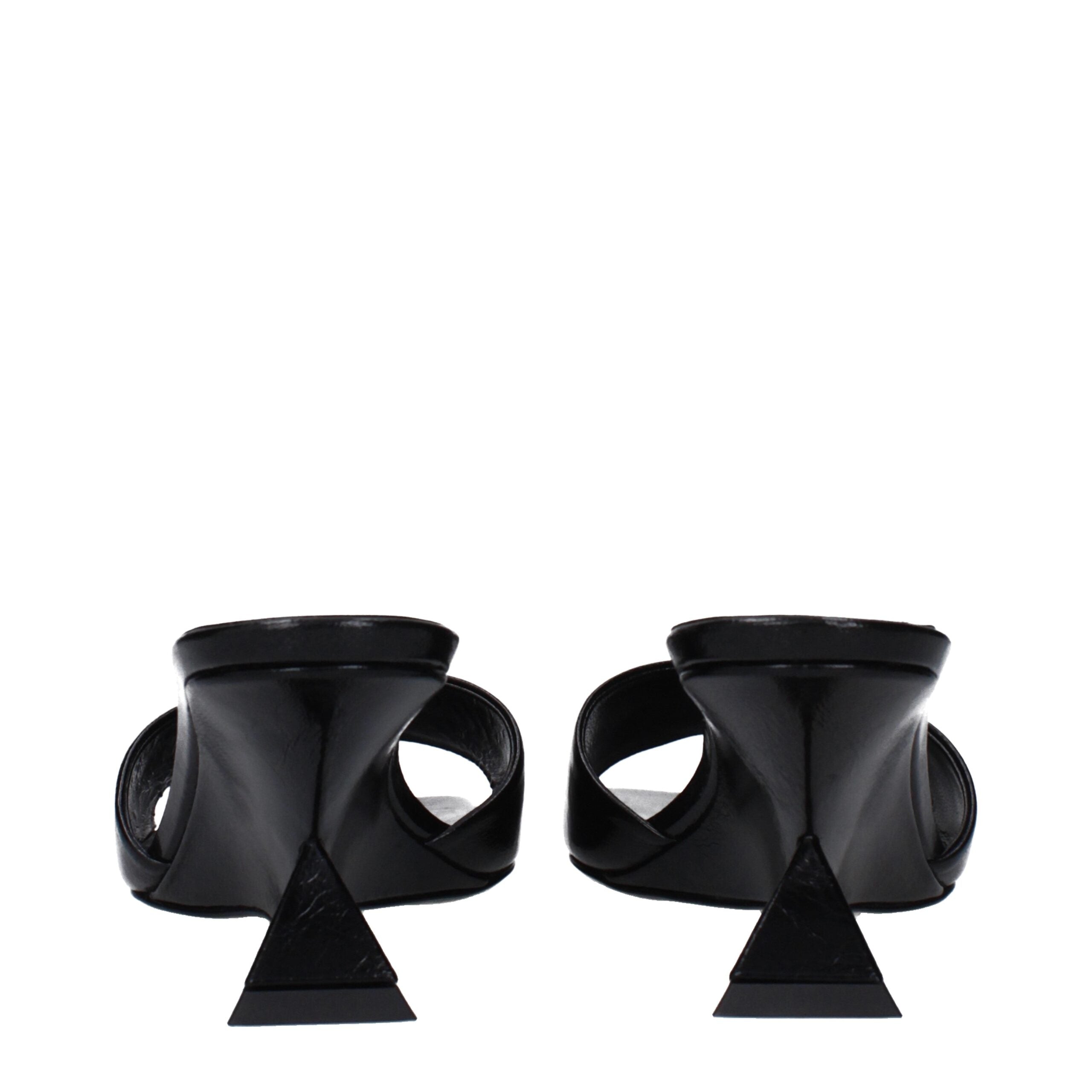 The Attico Black Leather Flat Sandals - Luxe Nova