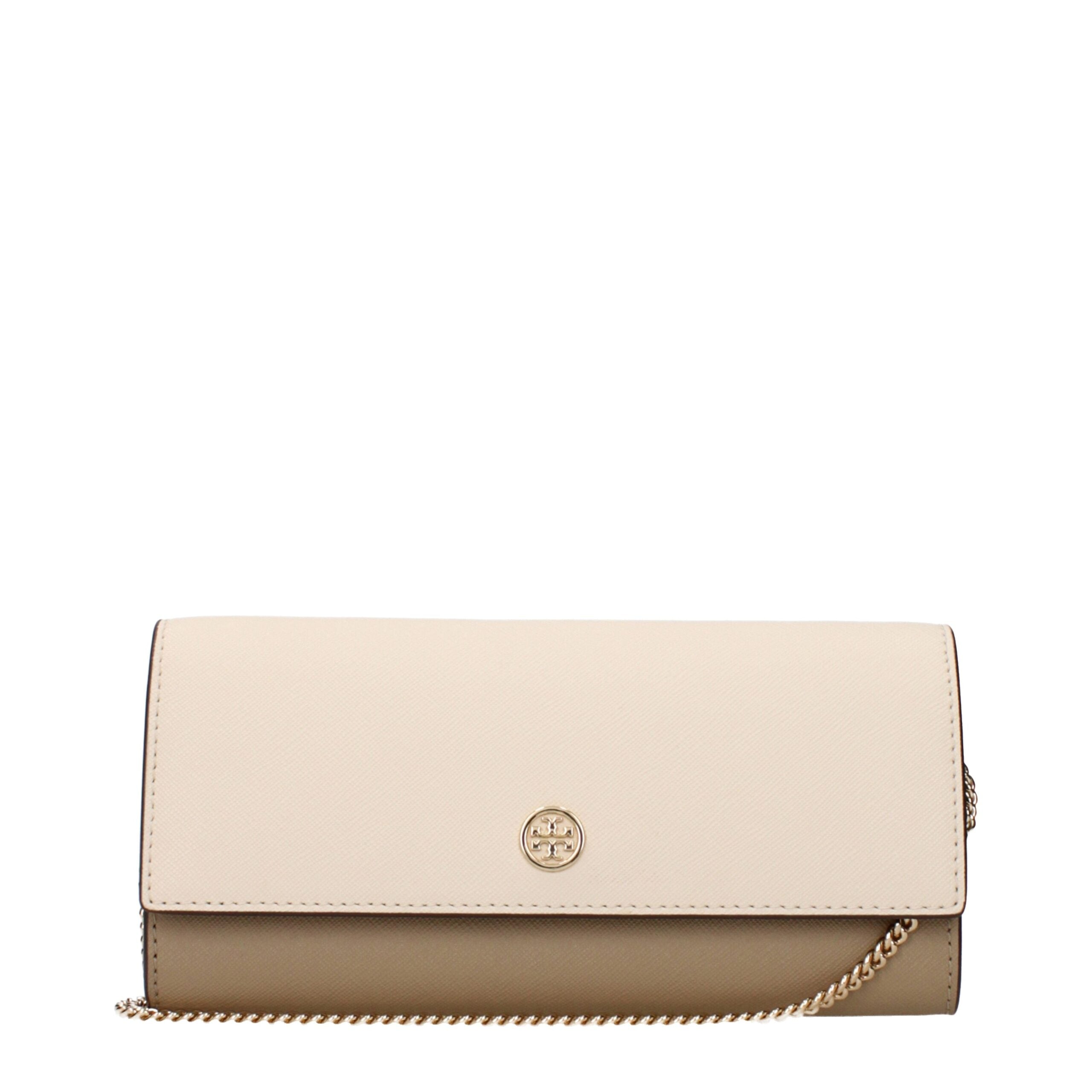 Tory Burch Beige Leather Clutch Bag - Luxe Nova