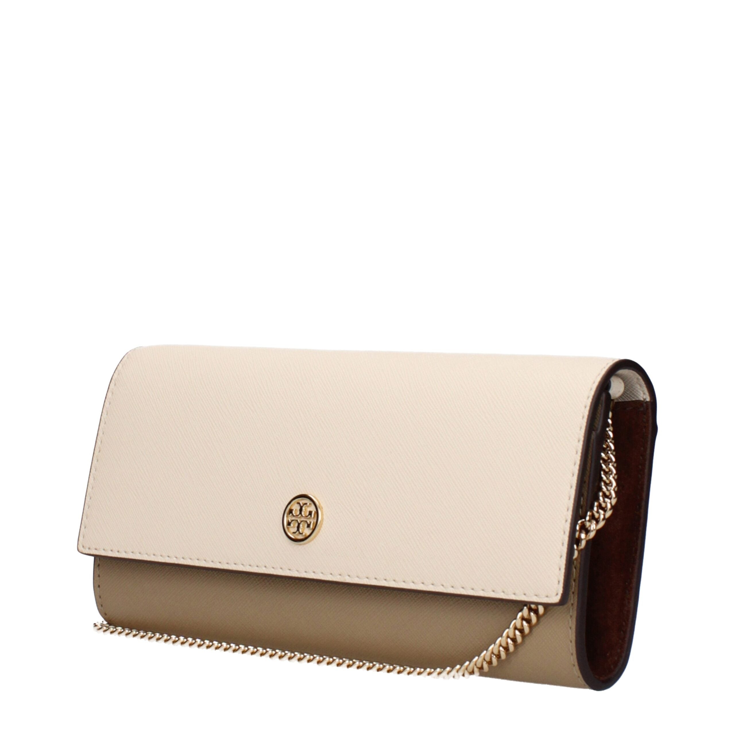 Tory Burch Beige Leather Clutch Bag - Luxe Nova
