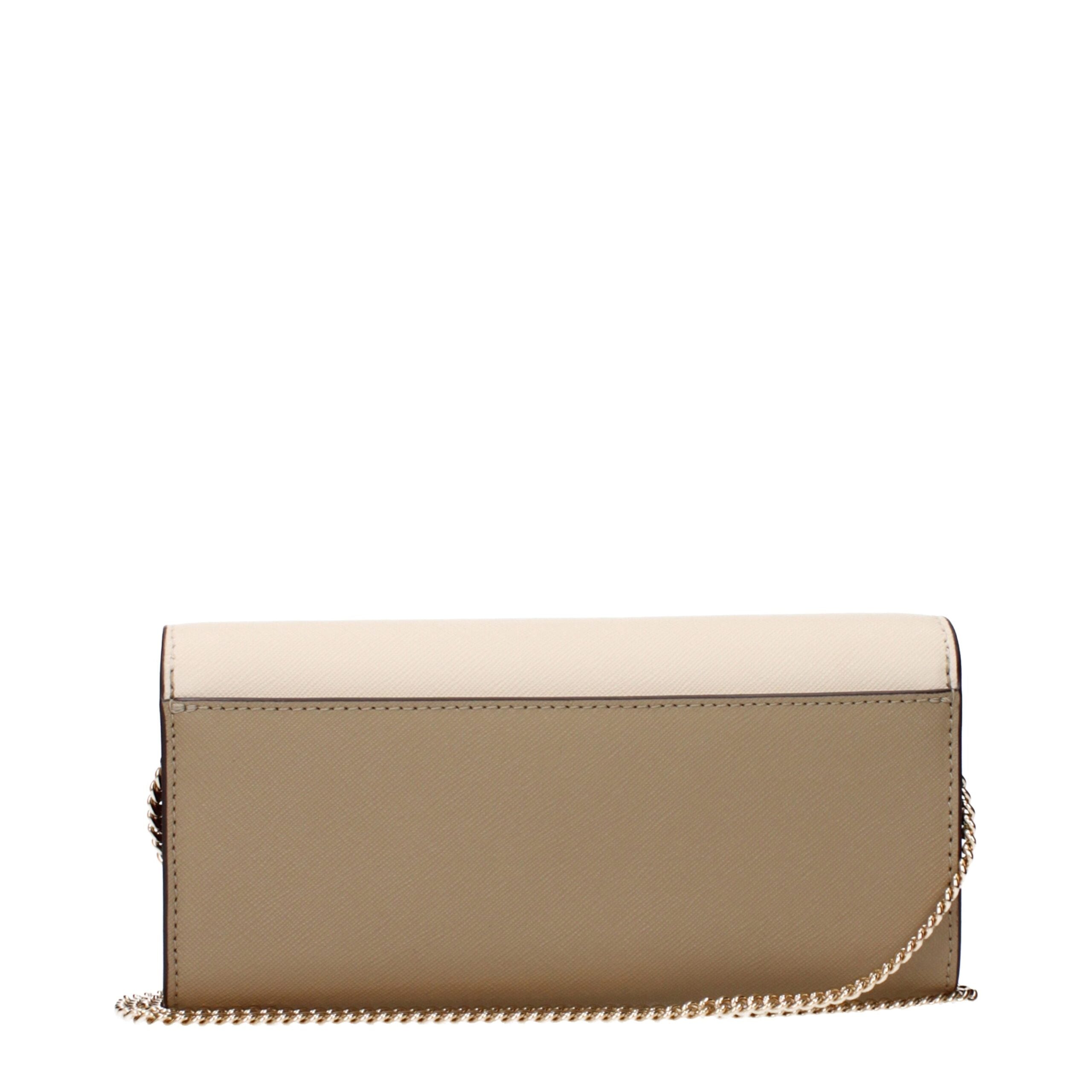 Tory Burch Beige Leather Clutch Bag - Luxe Nova