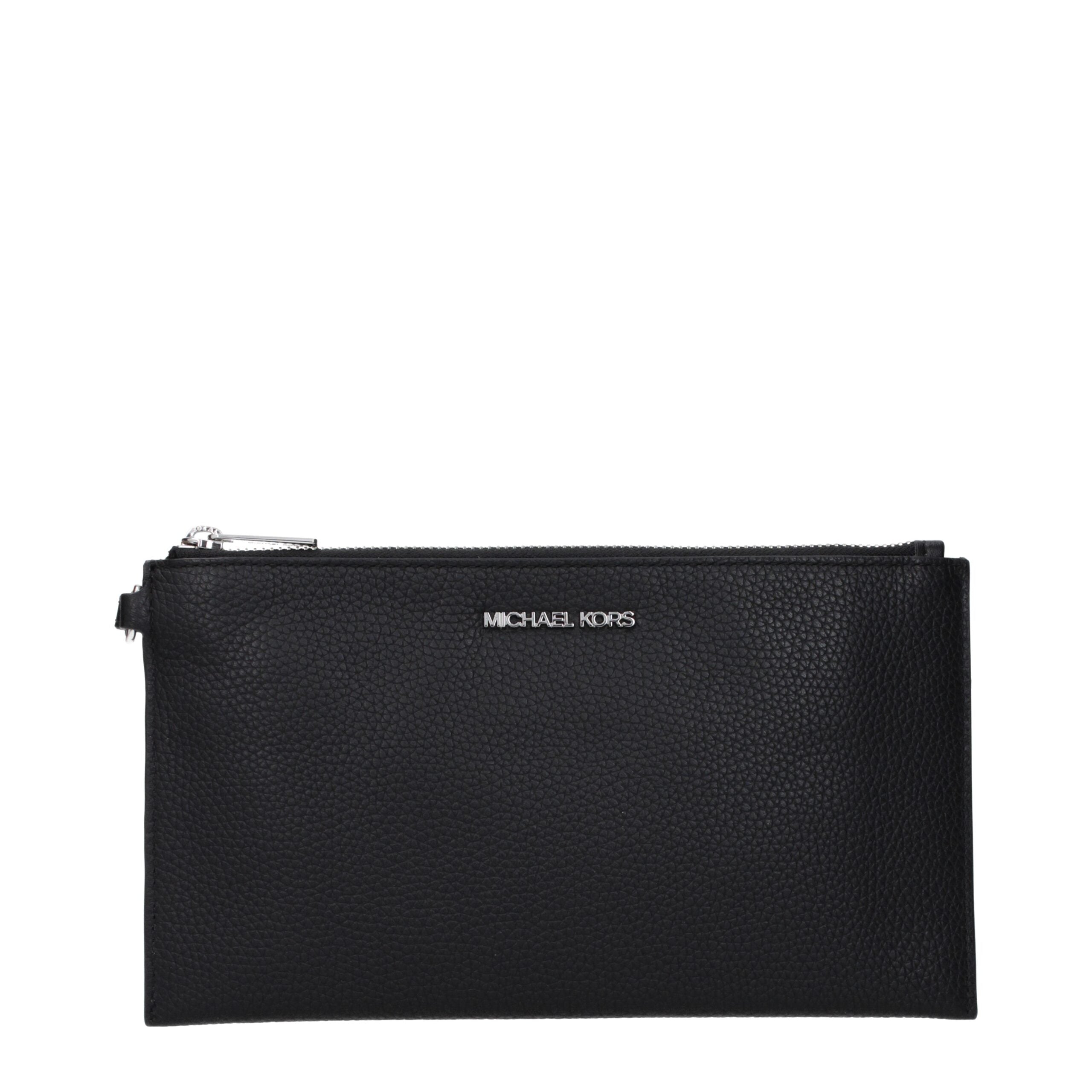 Michael Kors Black Leather Clutch Bag - Luxe Nova