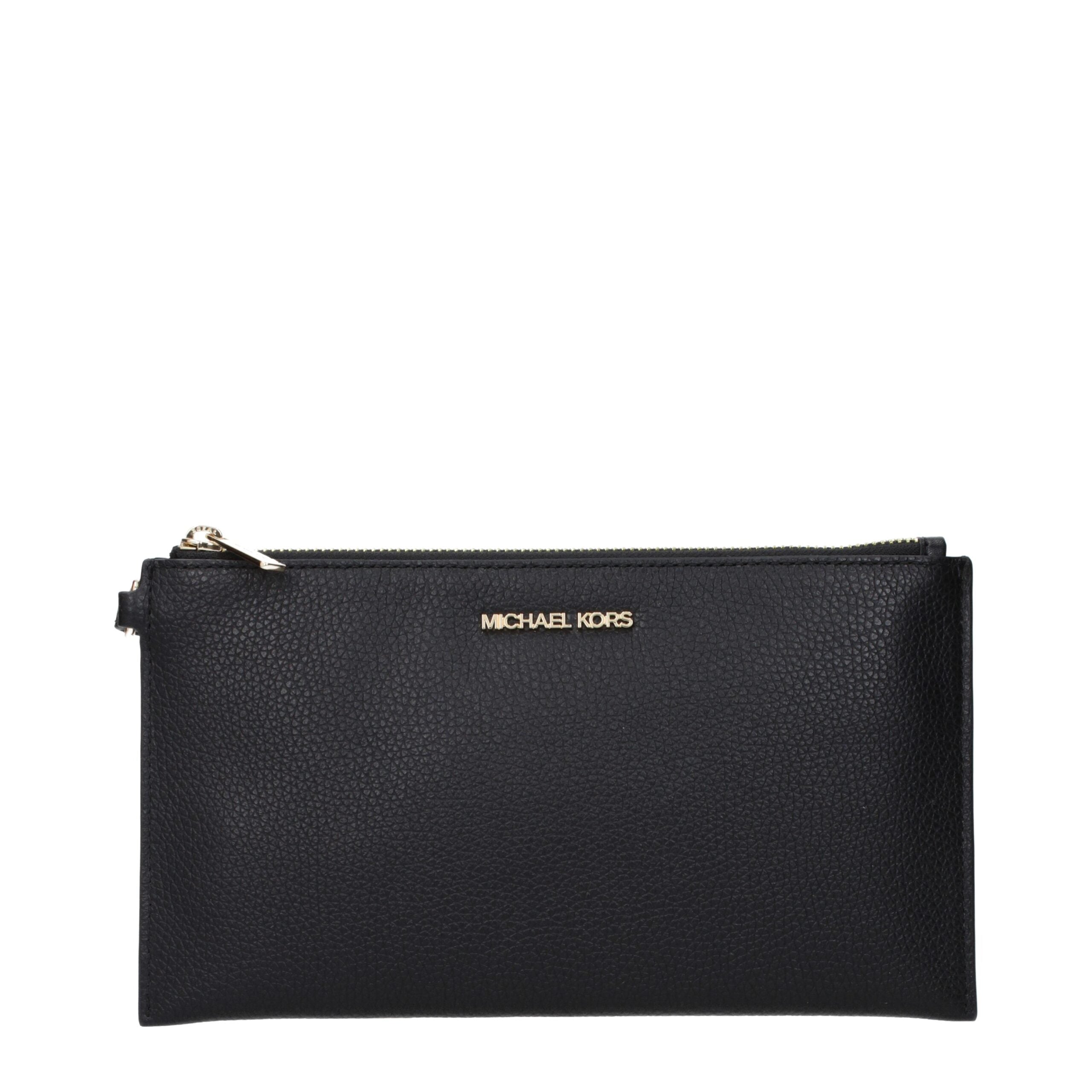 Michael Kors Black Leather Clutch Bag - Luxe Nova