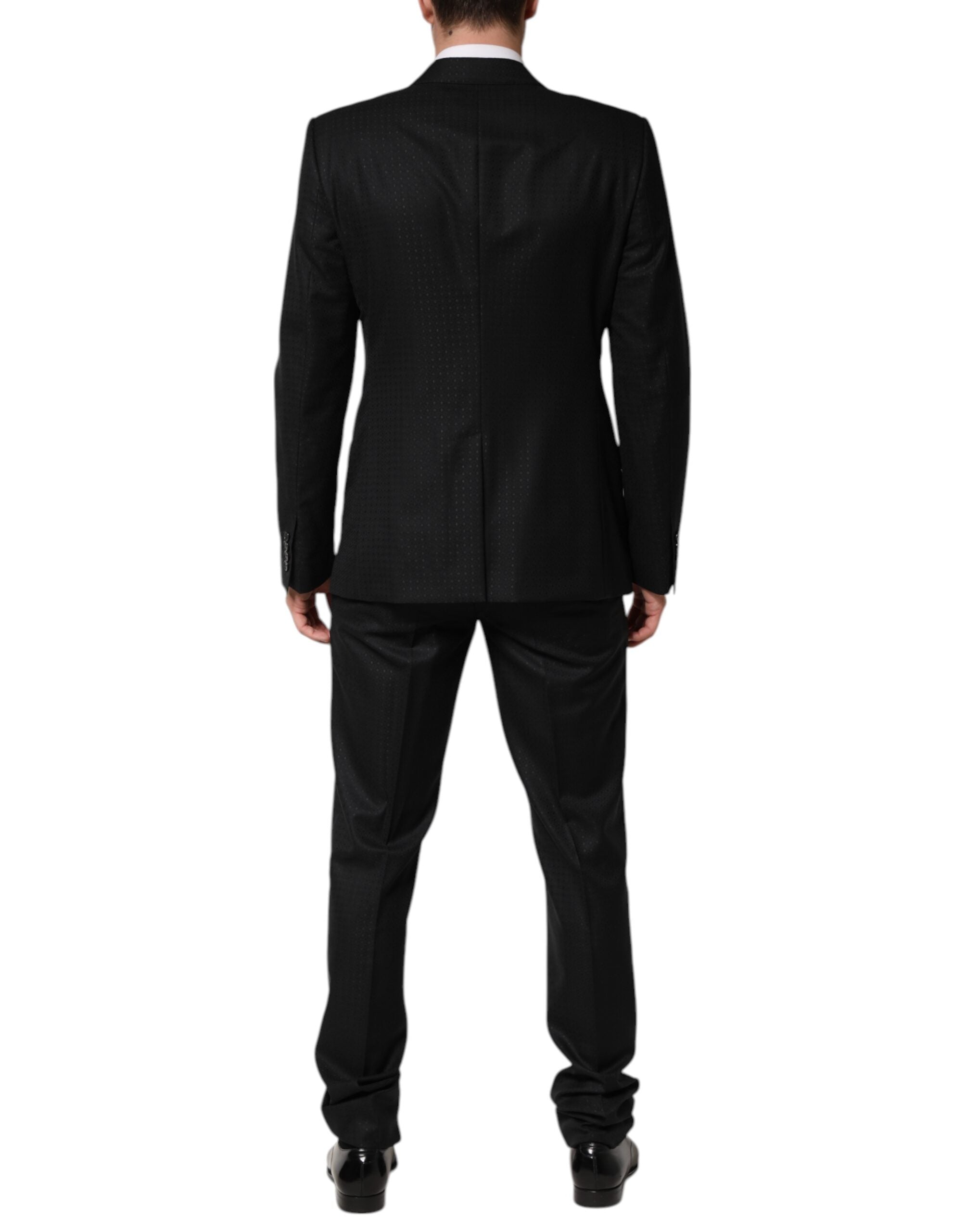 Dolce & Gabbana Black Jacquard Single Breasted 2 Piece Suit - Luxe Nova