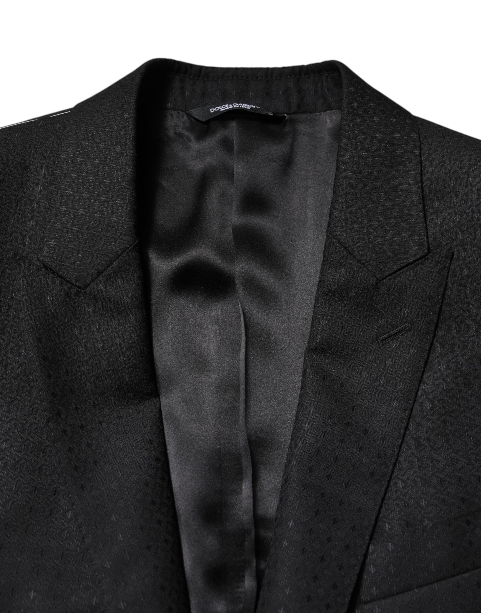 Dolce & Gabbana Black Jacquard Single Breasted 2 Piece Suit - Luxe Nova