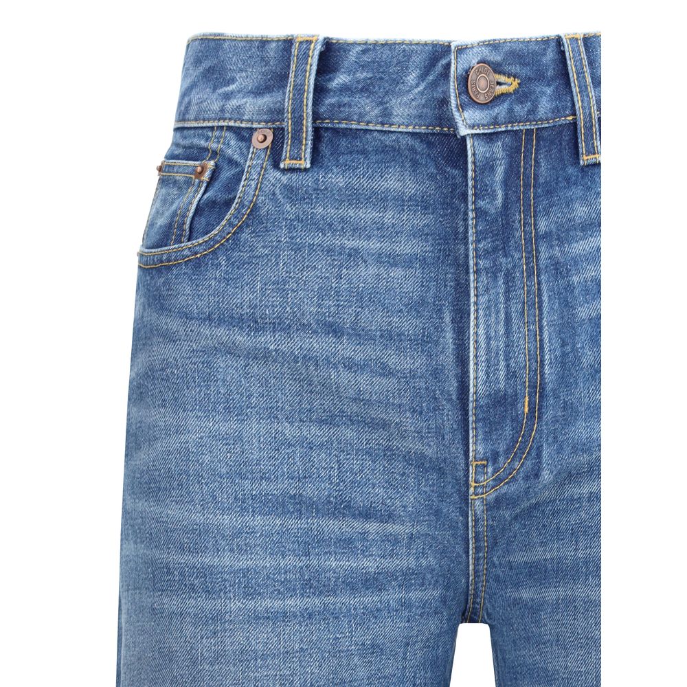 Chloé Blue Cotton Flared Jeans - Luxe Nova