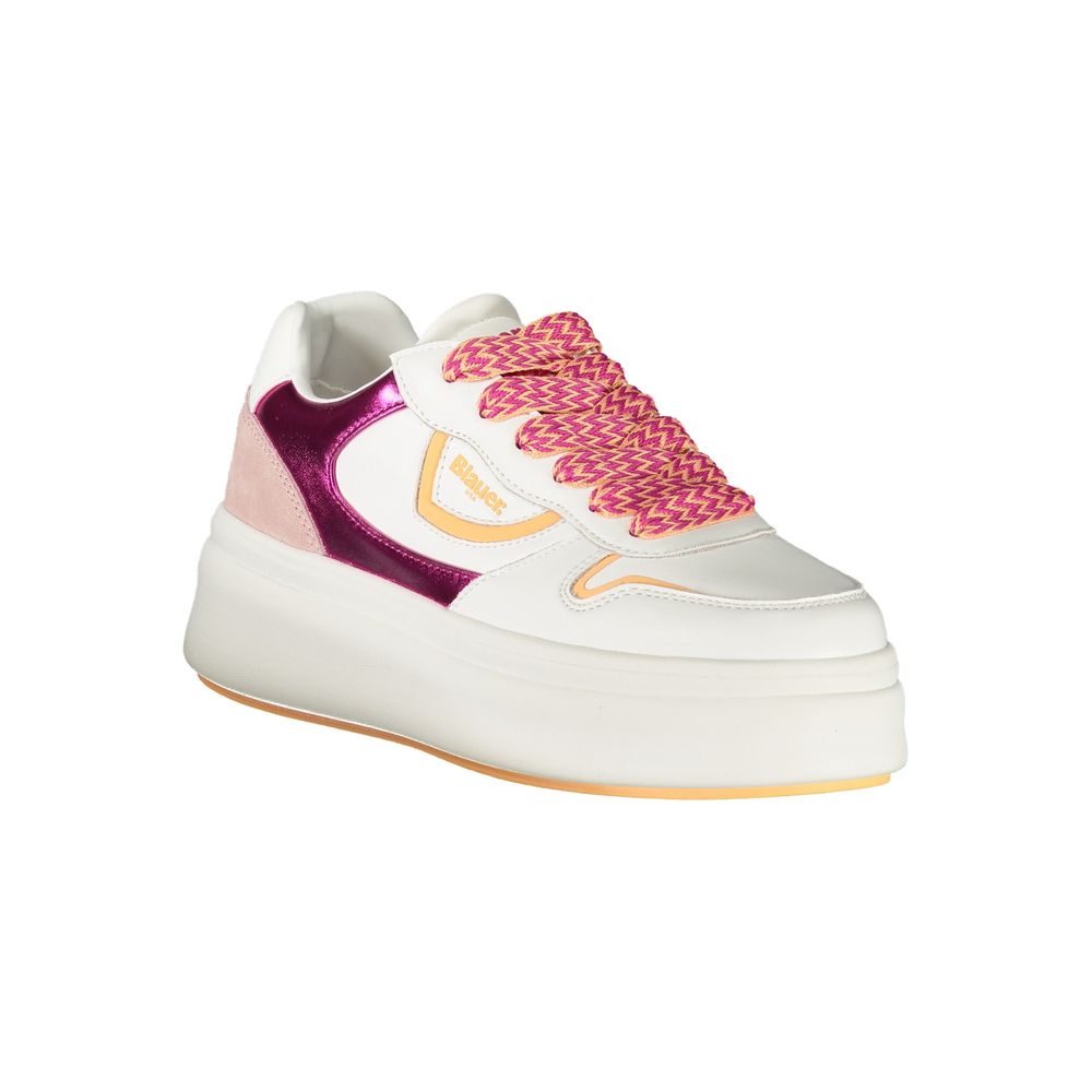 Blauer White Polyurethane Women Sneaker - Luxe Nova