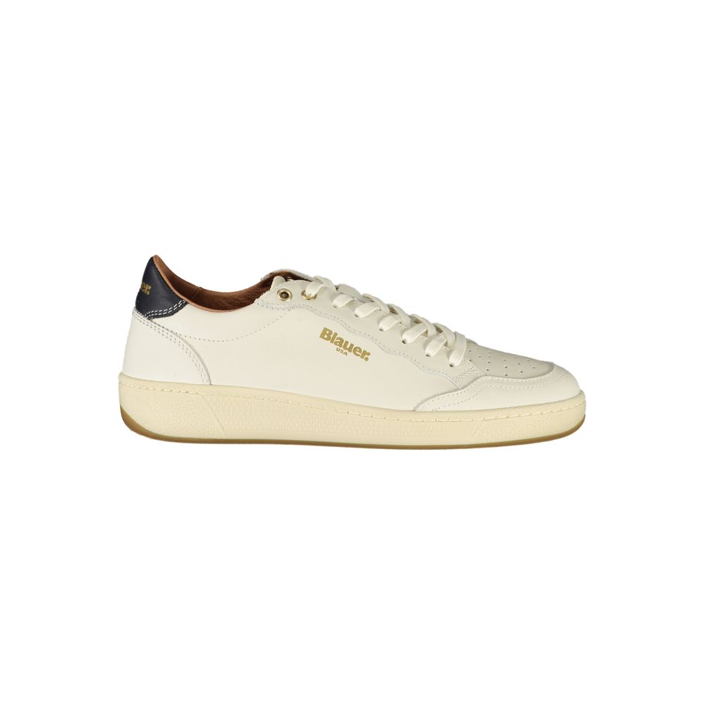 Blauer White Leather Women Sneaker - Luxe Nova
