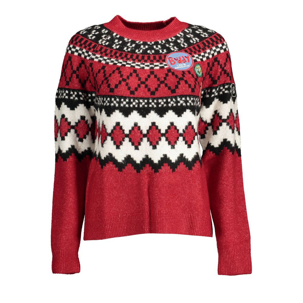 Desigual Red Polyester Women Sweater - Luxe Nova
