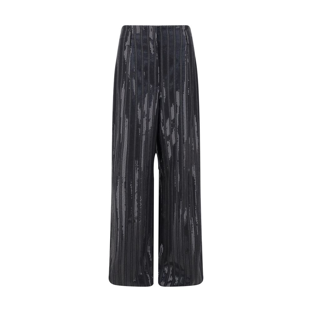 Brunello Cucinelli Gray Fleece Wool Casual Pants