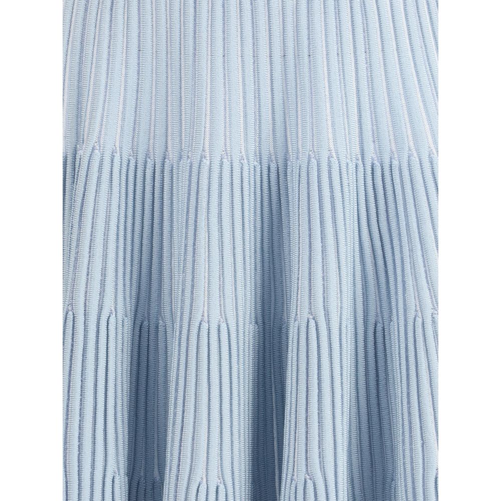 Balmain Blue Viscose Mini Skirt