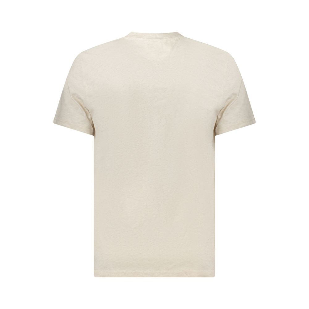 Tommy Hilfiger Beige Cotton Men T-Shirt - Luxe Nova
