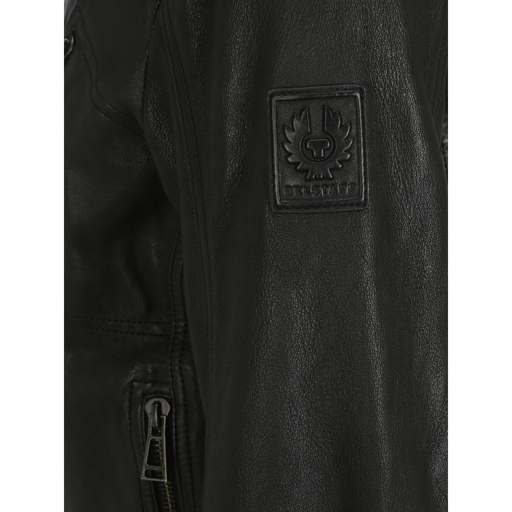 Belstaff Black Leather Jacket - Luxe Nova