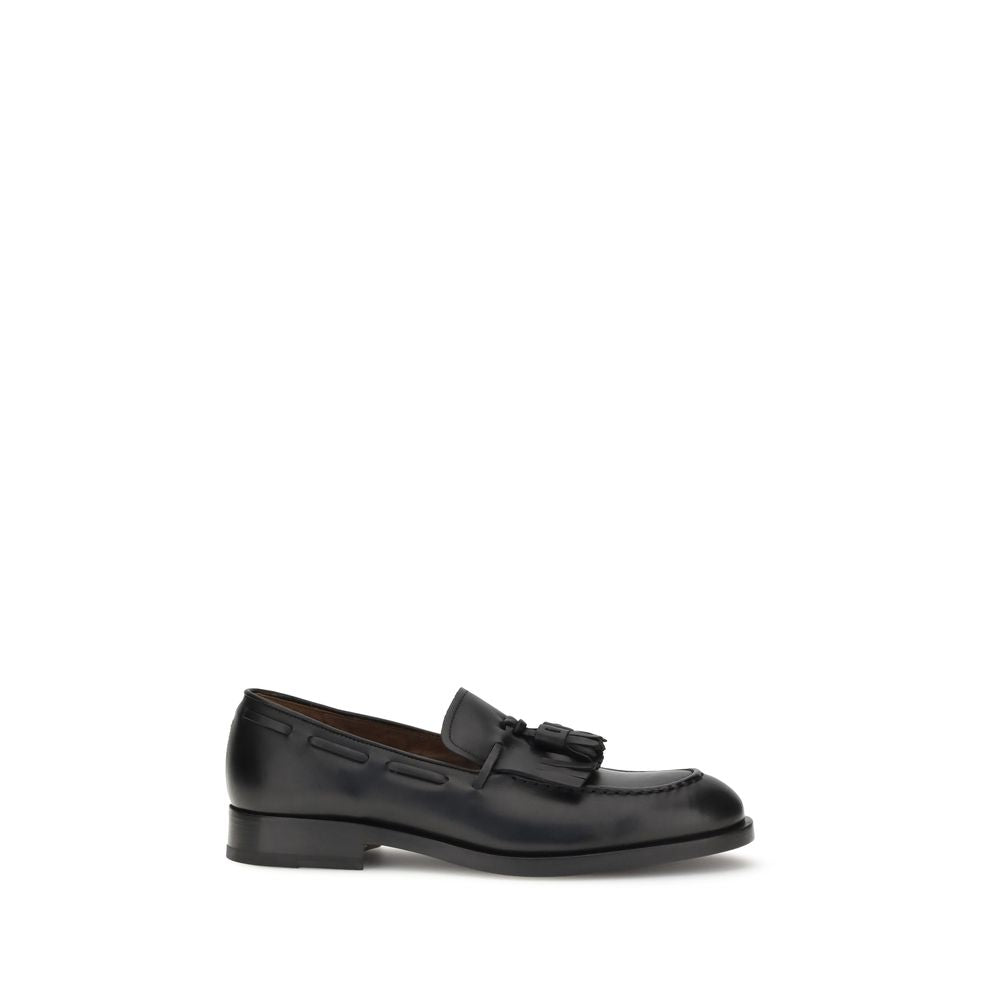 Fratelli Rossetti Black Calf Leather Bos Taurus Slip-On Loafers - Luxe Nova