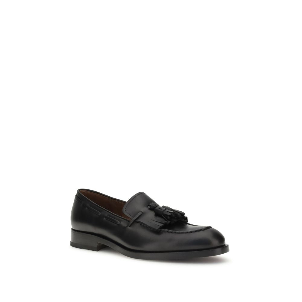Fratelli Rossetti Black Calf Leather Bos Taurus Slip-On Loafers - Luxe Nova