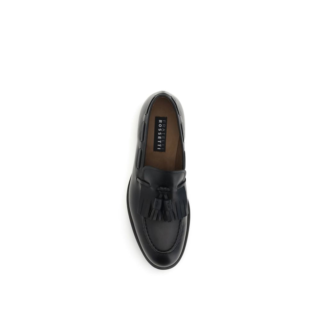 Fratelli Rossetti Black Calf Leather Bos Taurus Slip-On Loafers - Luxe Nova