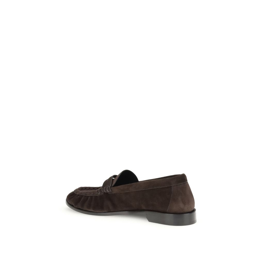 Saint Laurent Brown Calf Leather Bos Taurus Slip-On Loafers - Luxe Nova