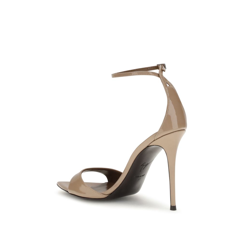 Giuseppe Zanotti Beige Leather Stiletto Heel Sandals - Luxe Nova