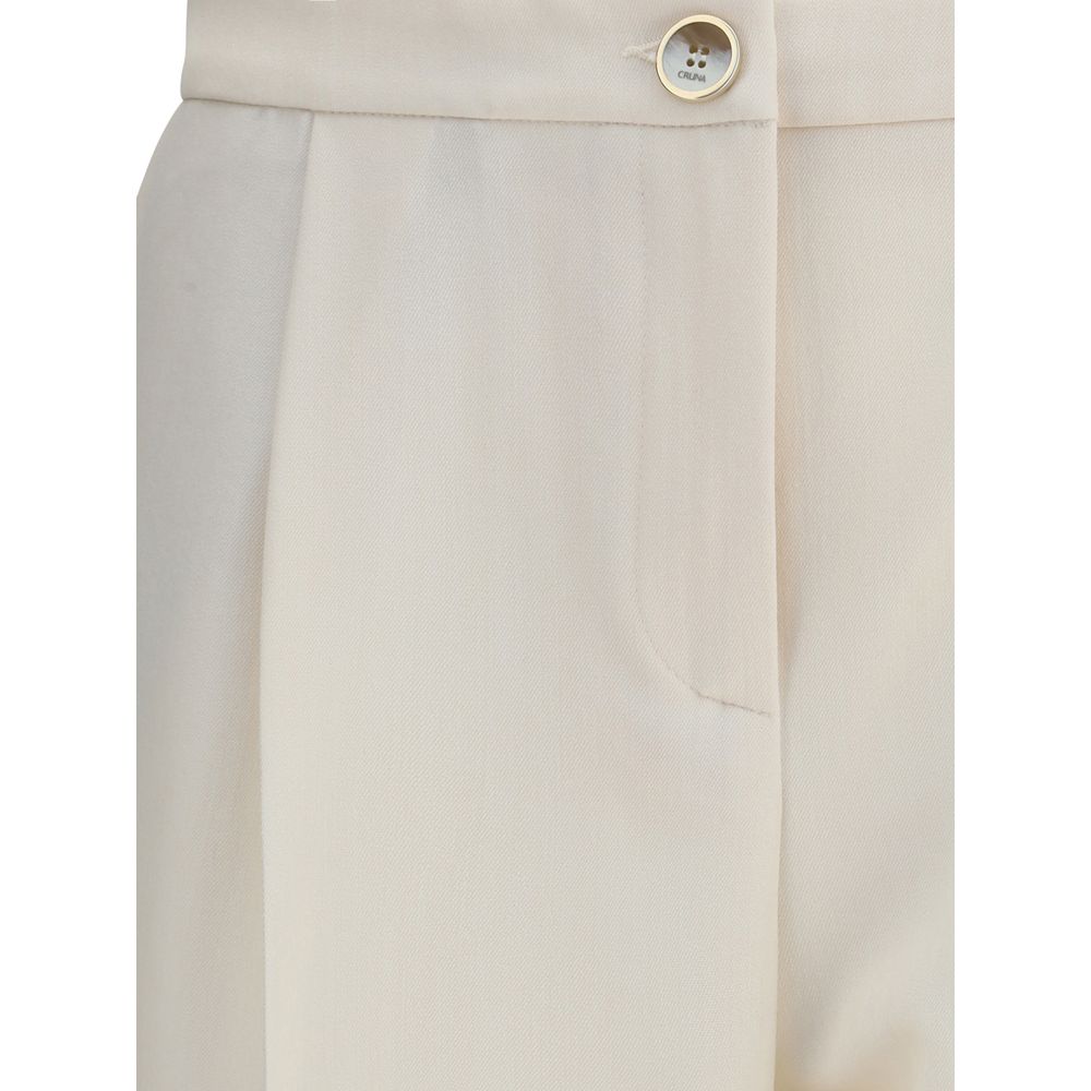 Cruna Beige Polyester Casual Pants