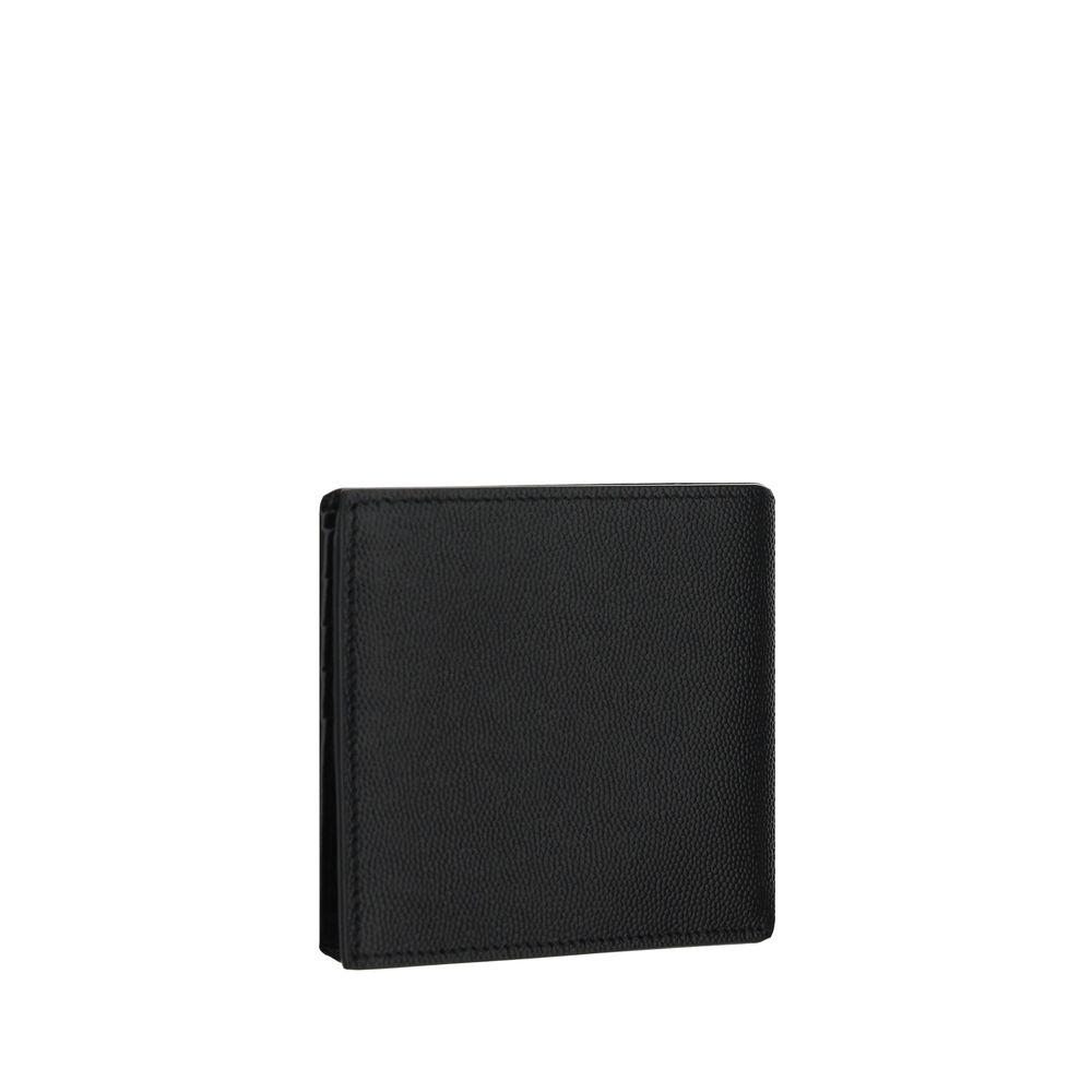 Saint Laurent Black Calf Leather Bos Taurus Wallet - Luxe Nova