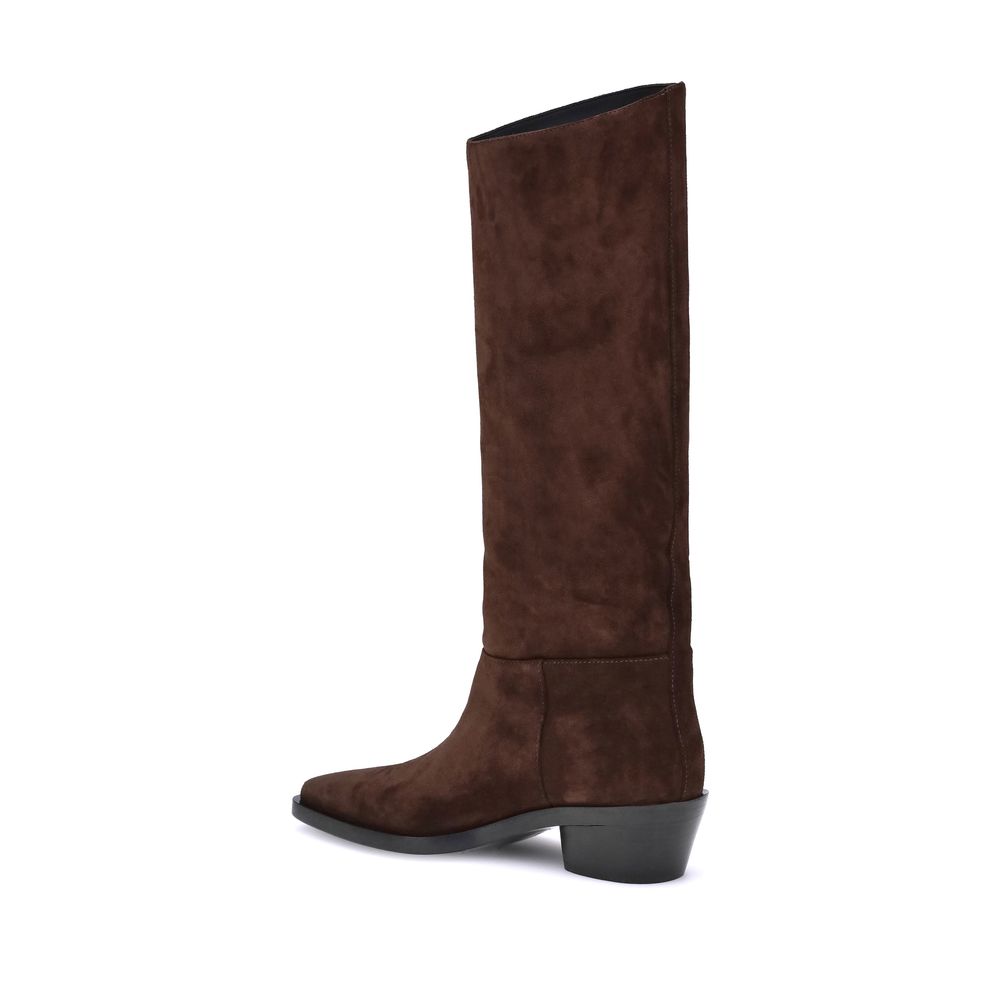 Proenza Schouler Brown Calf Leather Bos Taurus Ankle Boots - Luxe Nova