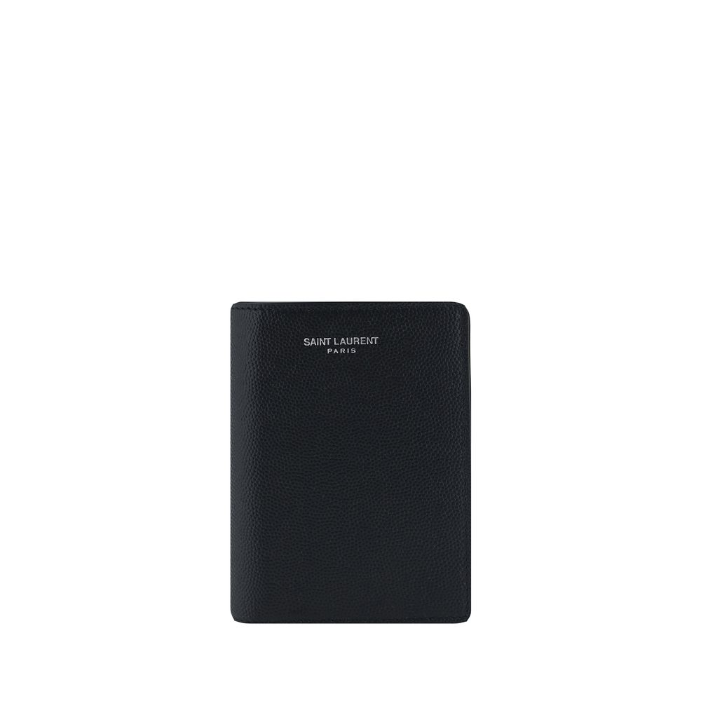 Saint Laurent Black Calf Leather Bos Taurus Wallet - Luxe Nova