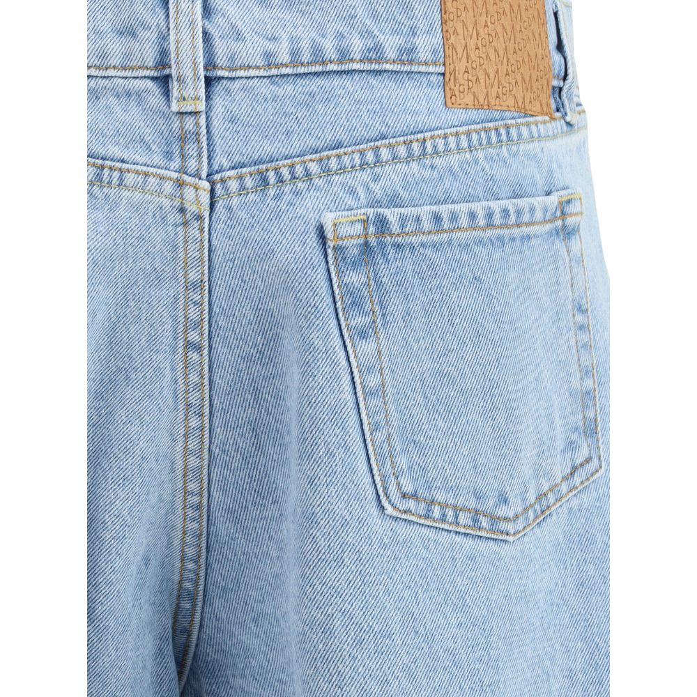 Magda Butrym Blue Cotton Straight-Leg Jeans