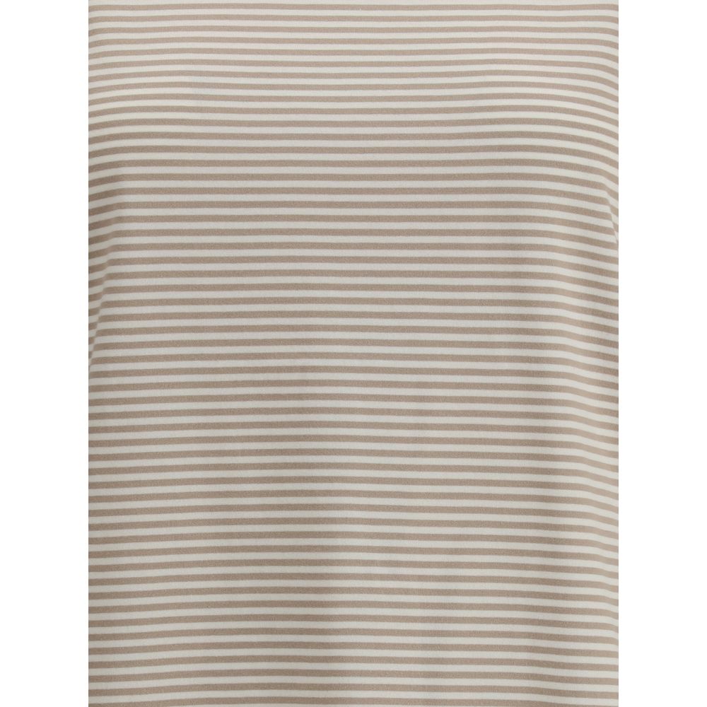 Brunello Cucinelli Beige Cotton T-Shirt - Luxe Nova