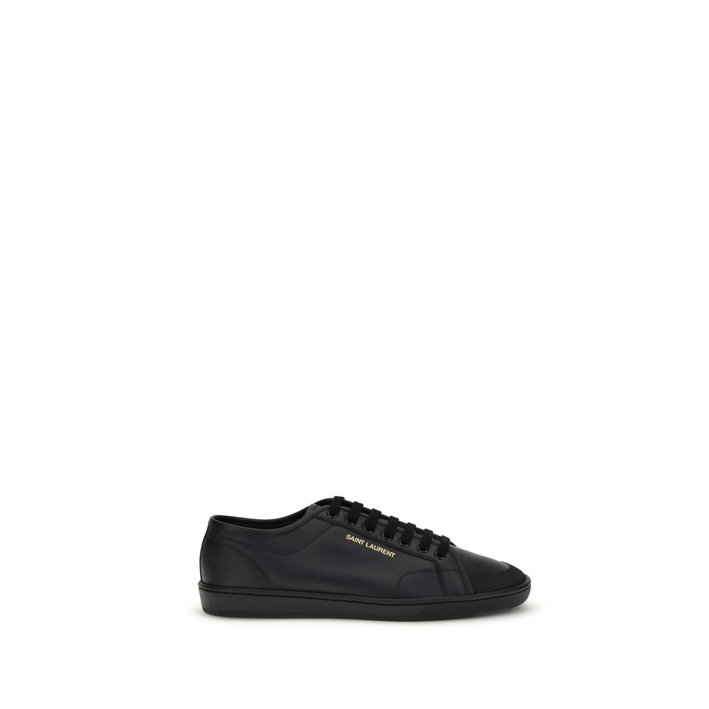 Saint Laurent Black Calf Leather Bos Taurus Low Top Sneakers - Luxe Nova