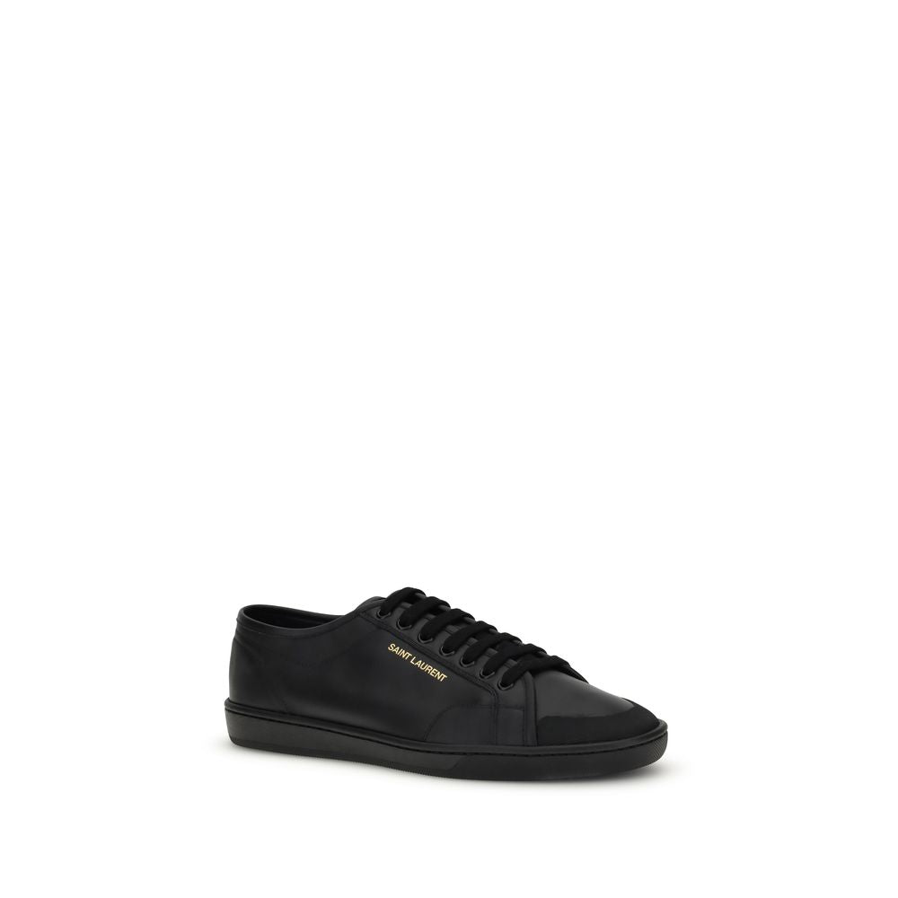 Saint Laurent Black Calf Leather Bos Taurus Low Top Sneakers - Luxe Nova