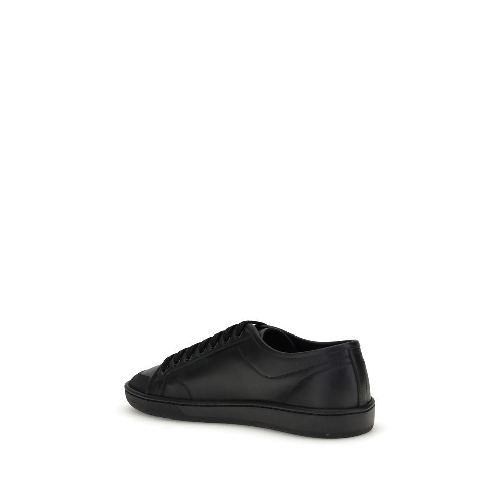 Saint Laurent Black Calf Leather Bos Taurus Low Top Sneakers - Luxe Nova