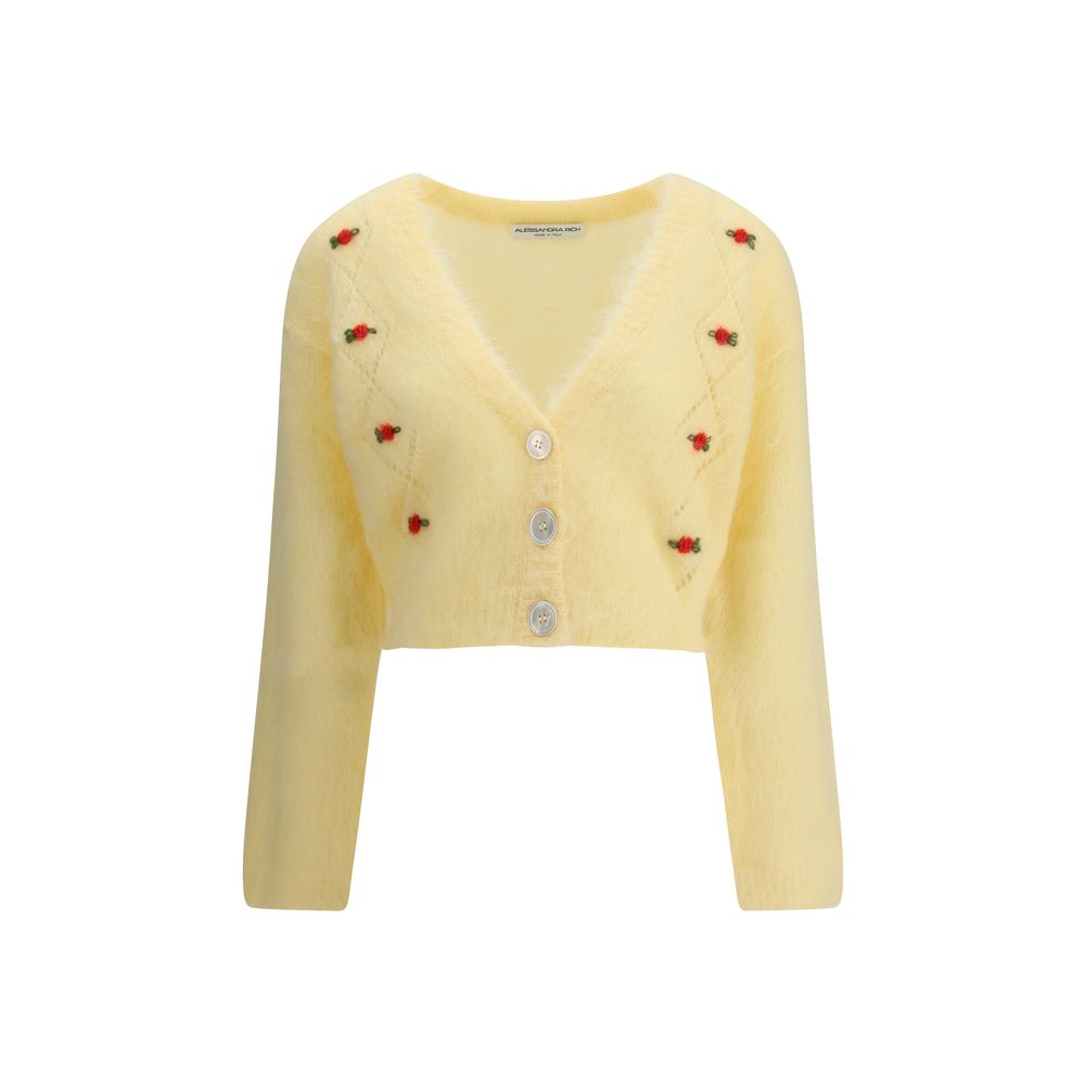 Alessandra Rich Bicolor Mohair Cardigan - Luxe Nova