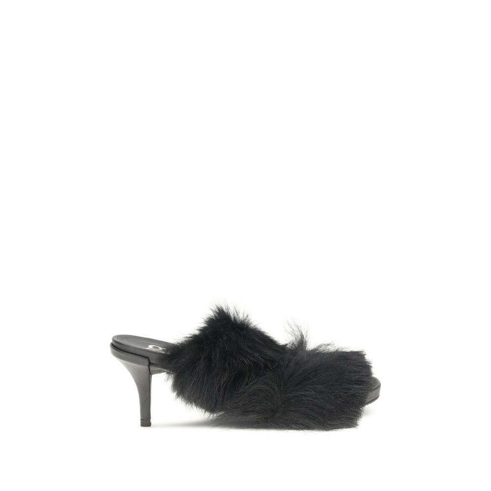 Pedro García Black Leather Stiletto Heel Sandals - Luxe Nova