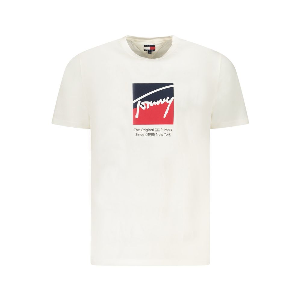 Tommy Hilfiger White Cotton Men T-Shirt - Luxe Nova